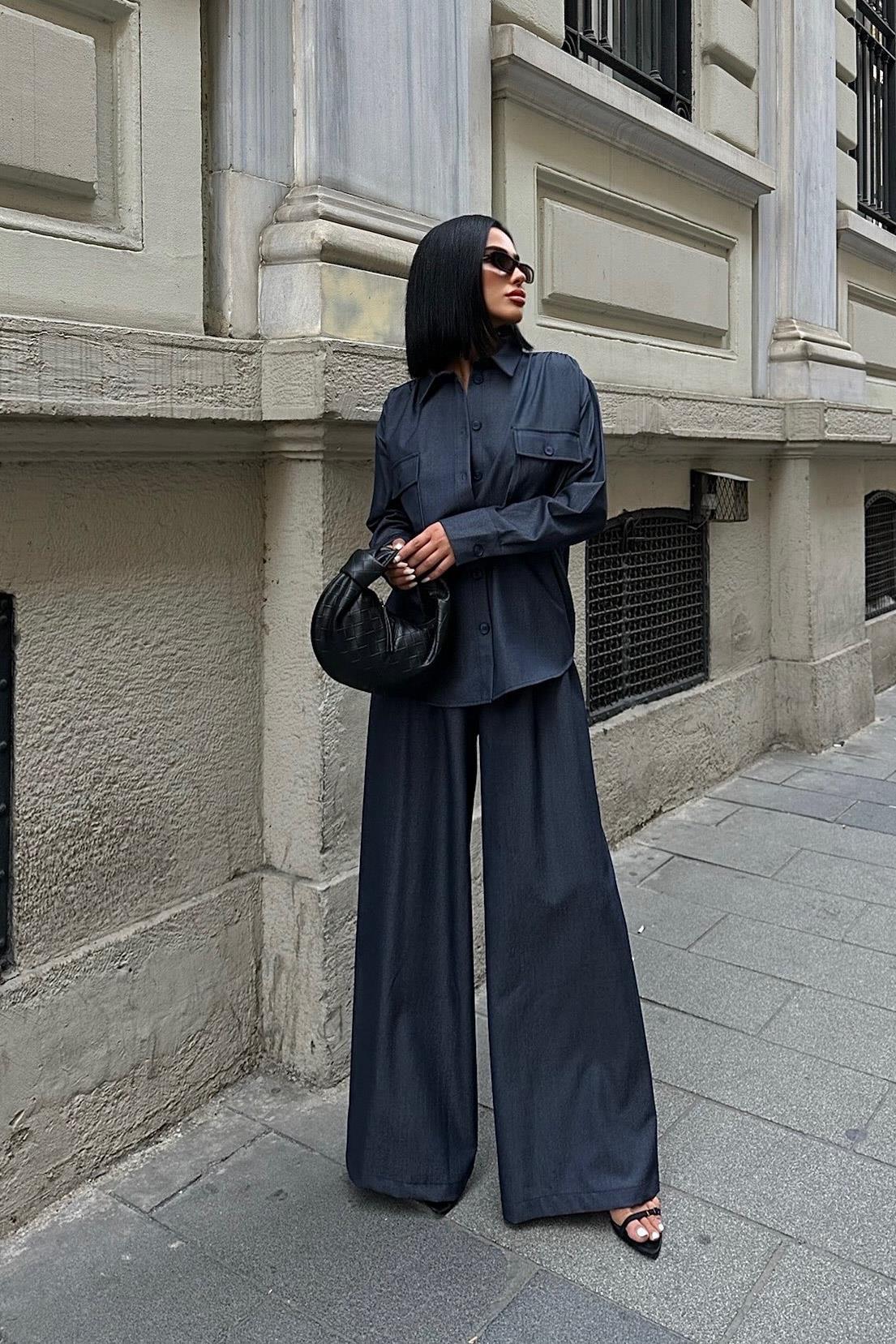 S5K9964Aleksandra Palazzo Pantolon Takım 9964