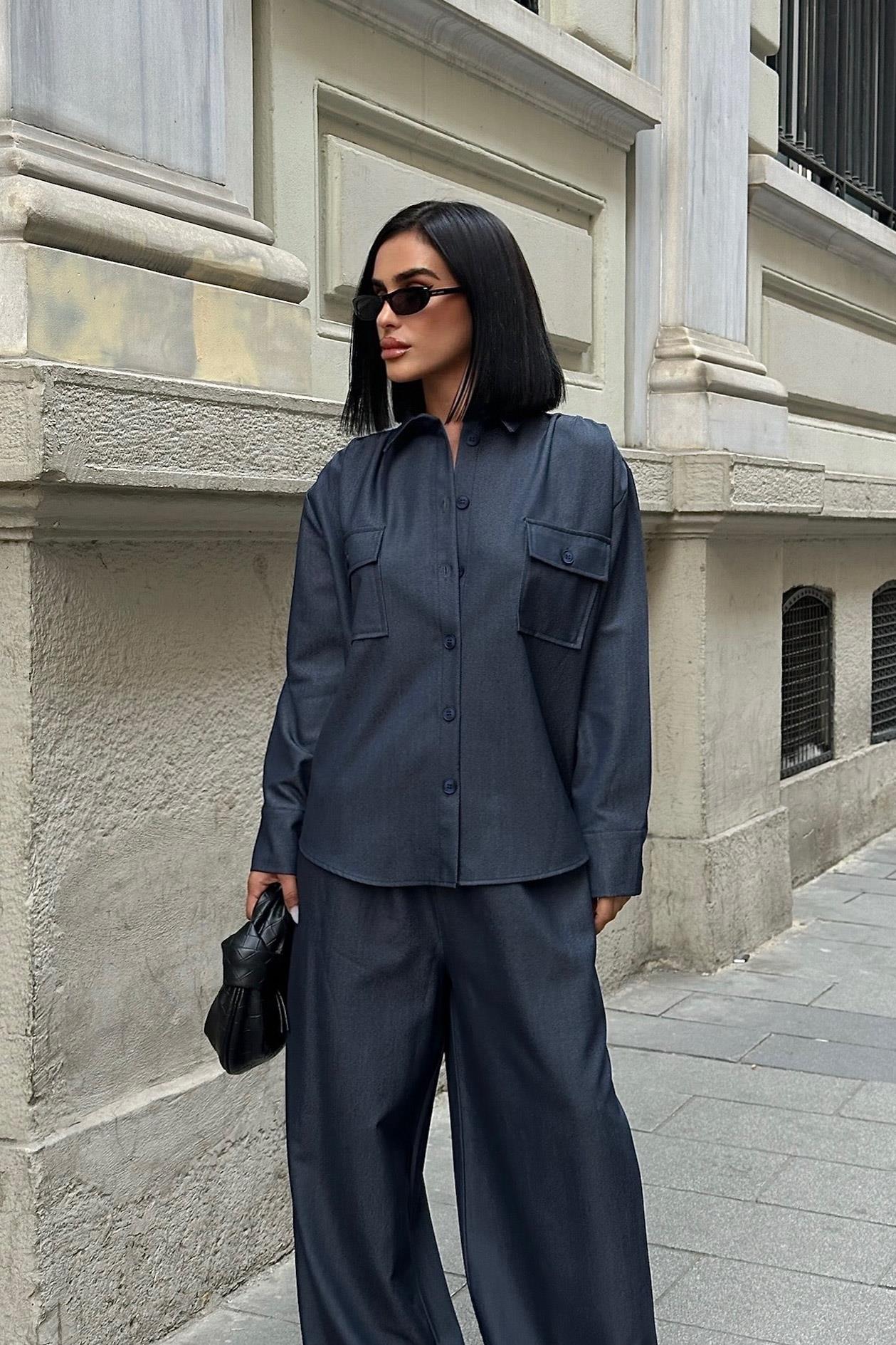 S5K9964Aleksandra Palazzo Pantolon Takım 9964
