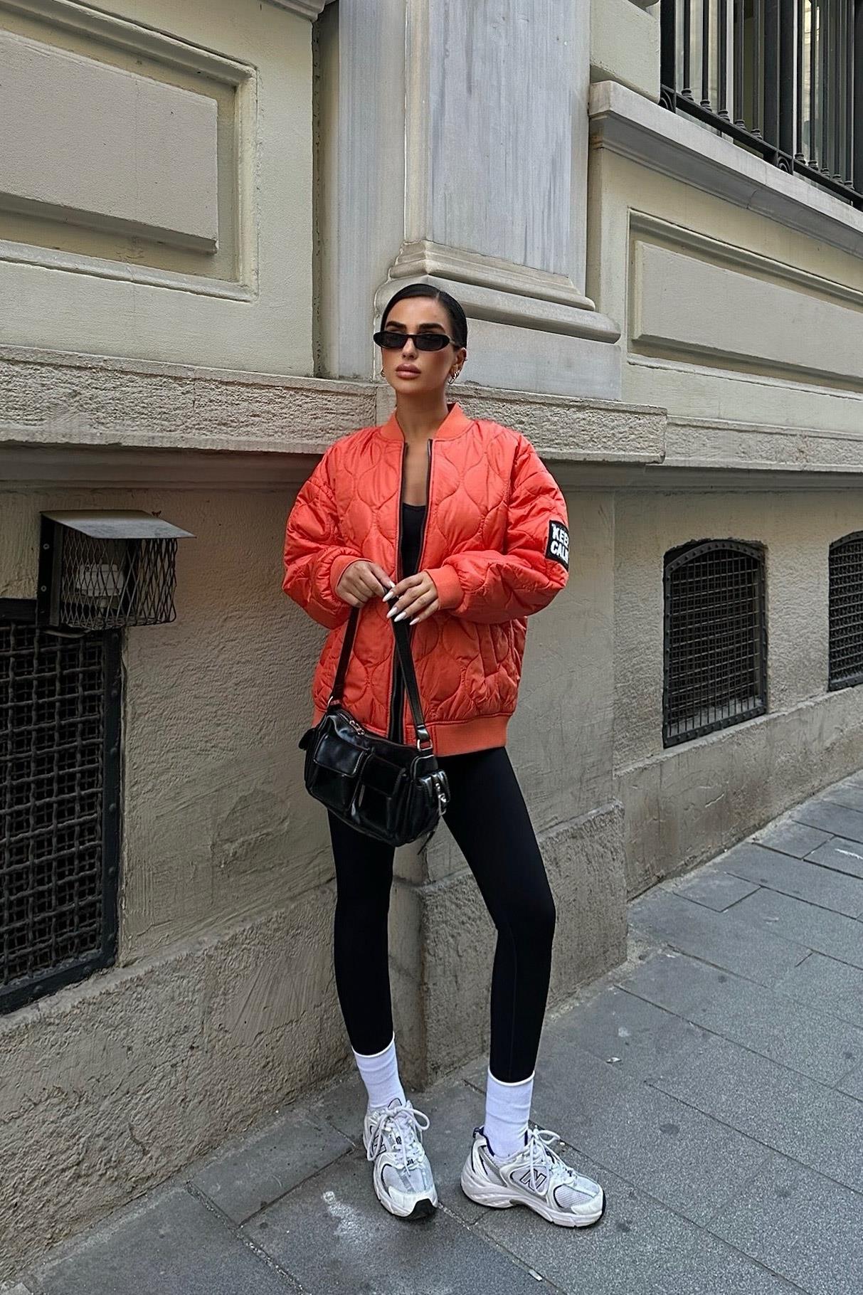 S5K7058Alisa Oversize Kapitone Bomber Ceket 7058 -08