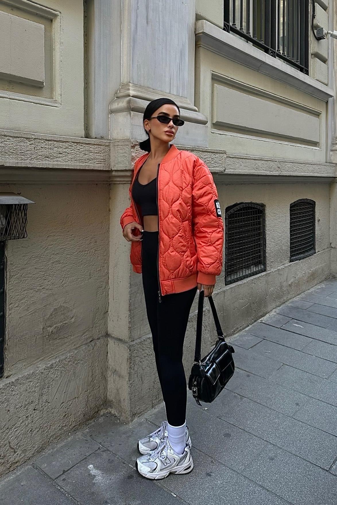 S5K7058Alisa Oversize Kapitone Bomber Ceket 7058 -08