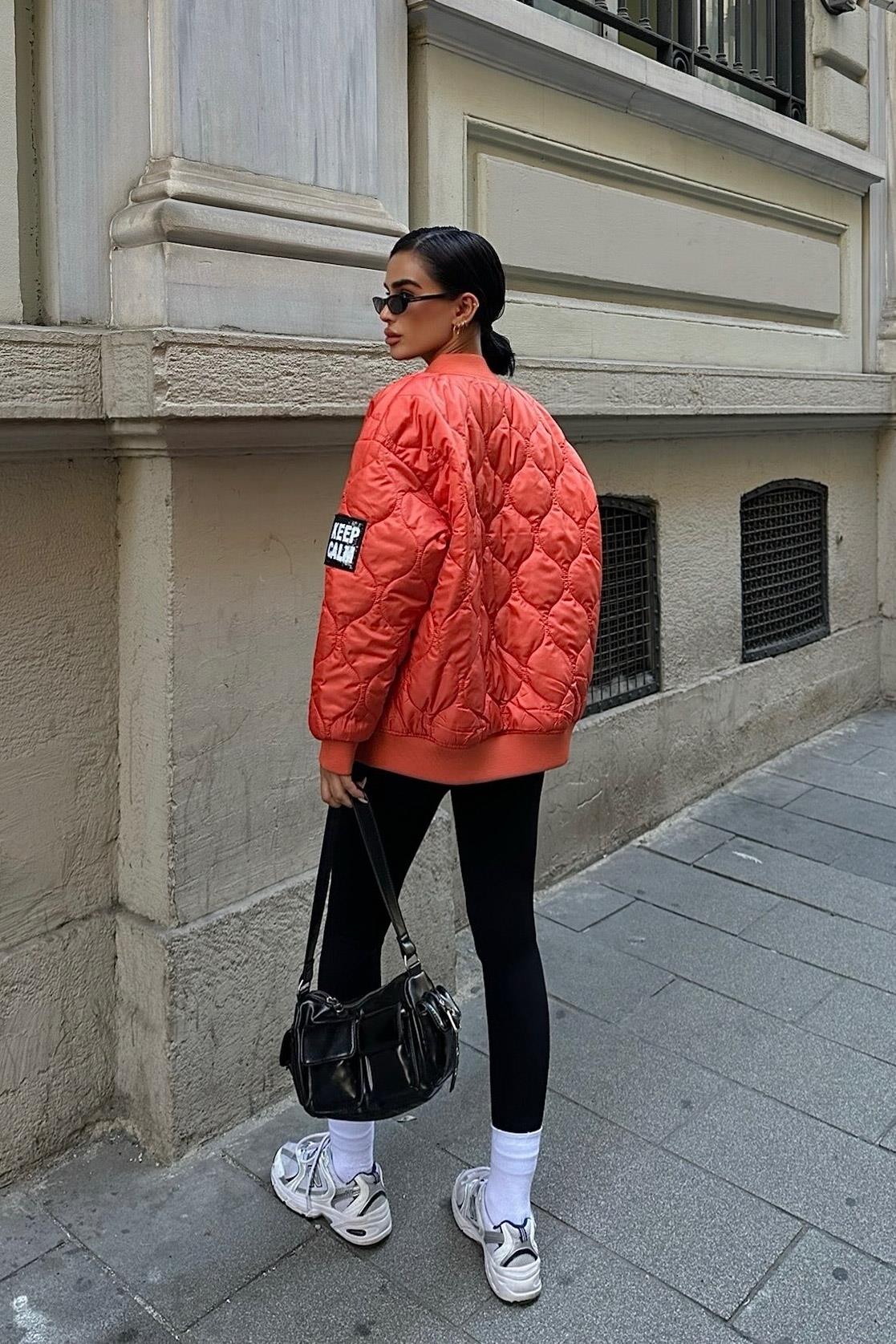 S5K7058Alisa Oversize Kapitone Bomber Ceket 7058 -08