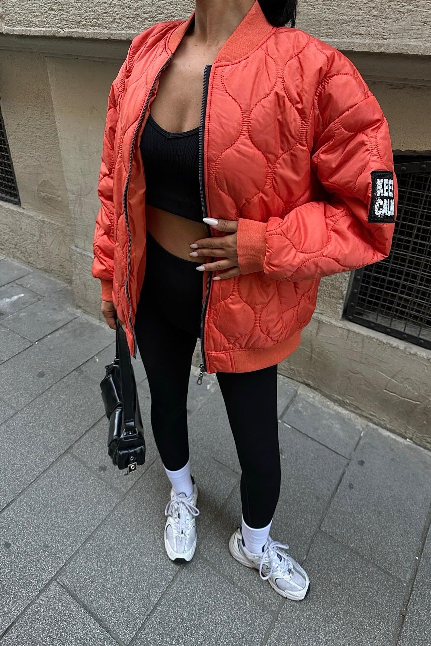 S5K7058Alisa Oversize Kapitone Bomber Ceket 7058 -08