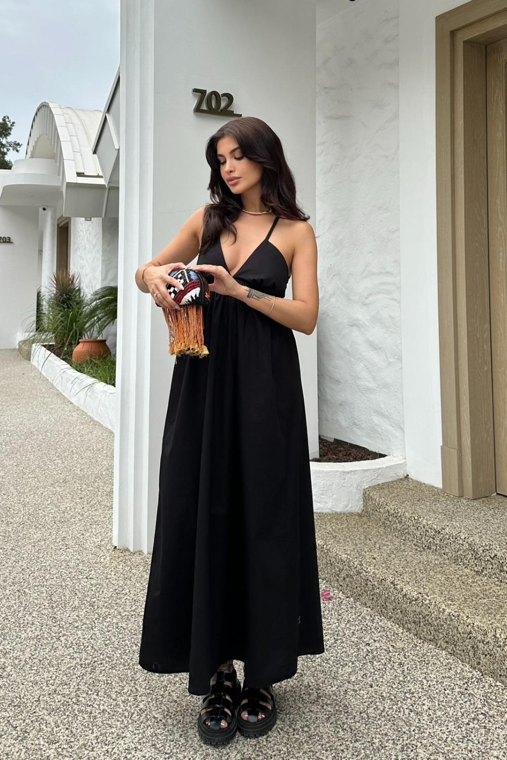 S4Y2611Amalia Sırt Dekolteli Elbise 2611-08