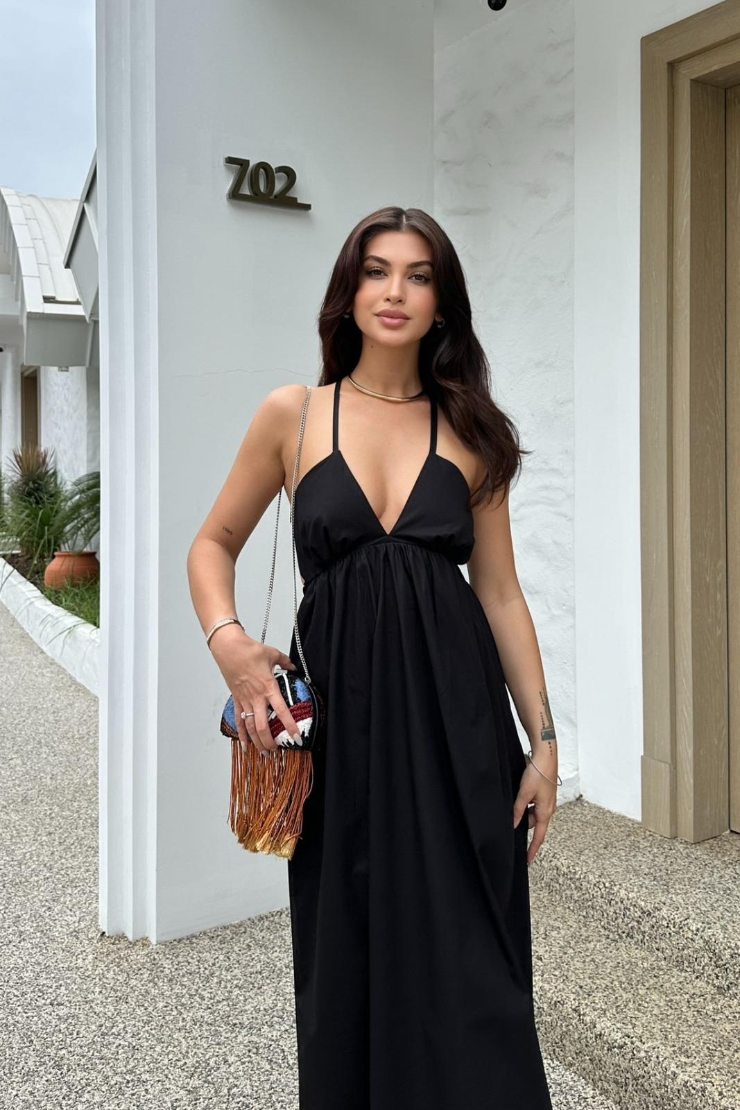 S4Y2611Amalia Sırt Dekolteli Elbise 2611-08