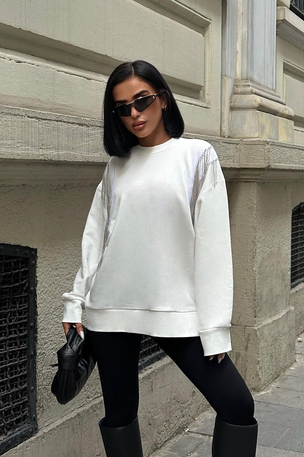 S5K8048Angelina Metalize Sarkaçlı Sweatshirt 8048 -08