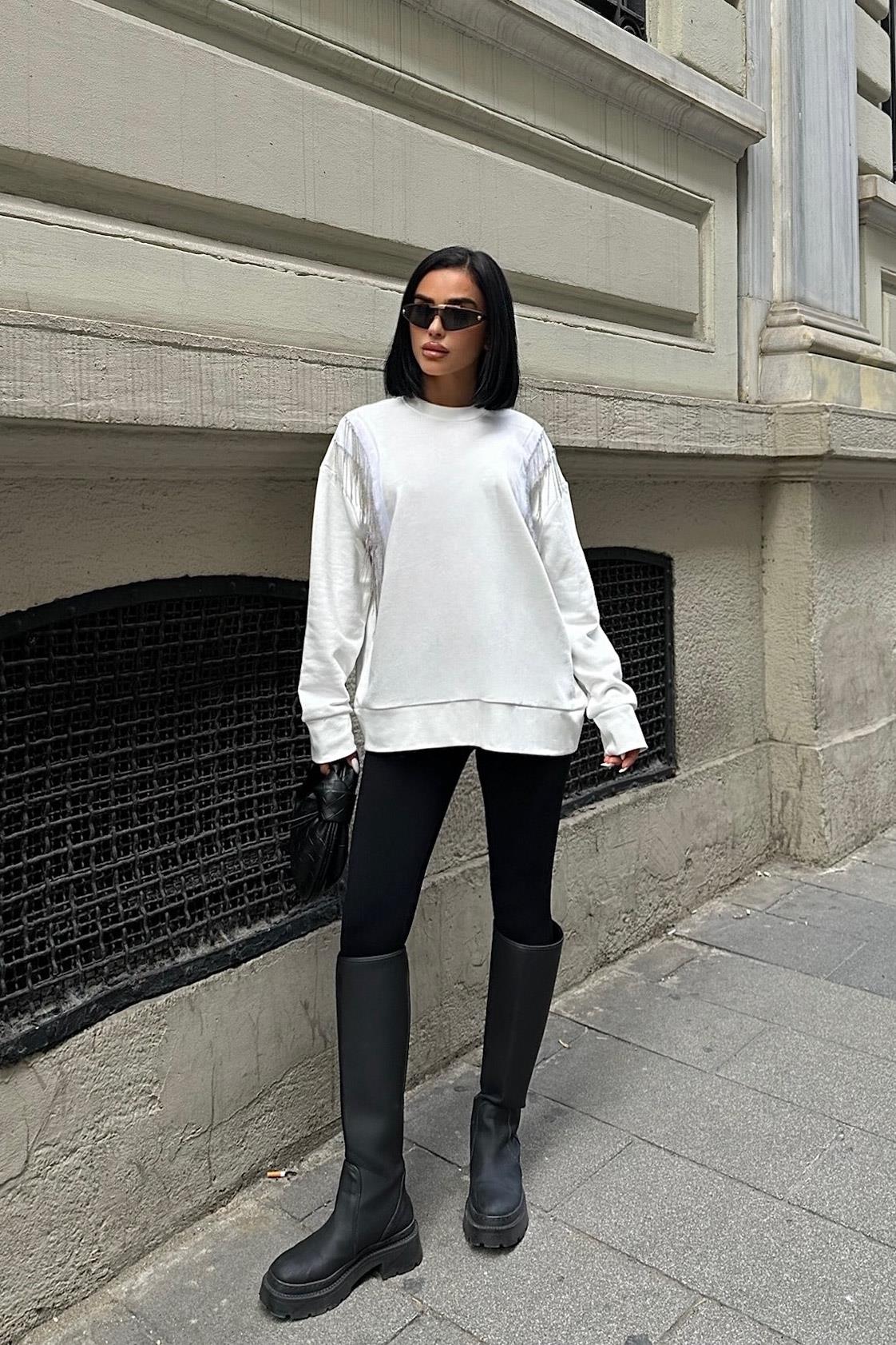 S5K8048Angelina Metalize Sarkaçlı Sweatshirt 8048 -08