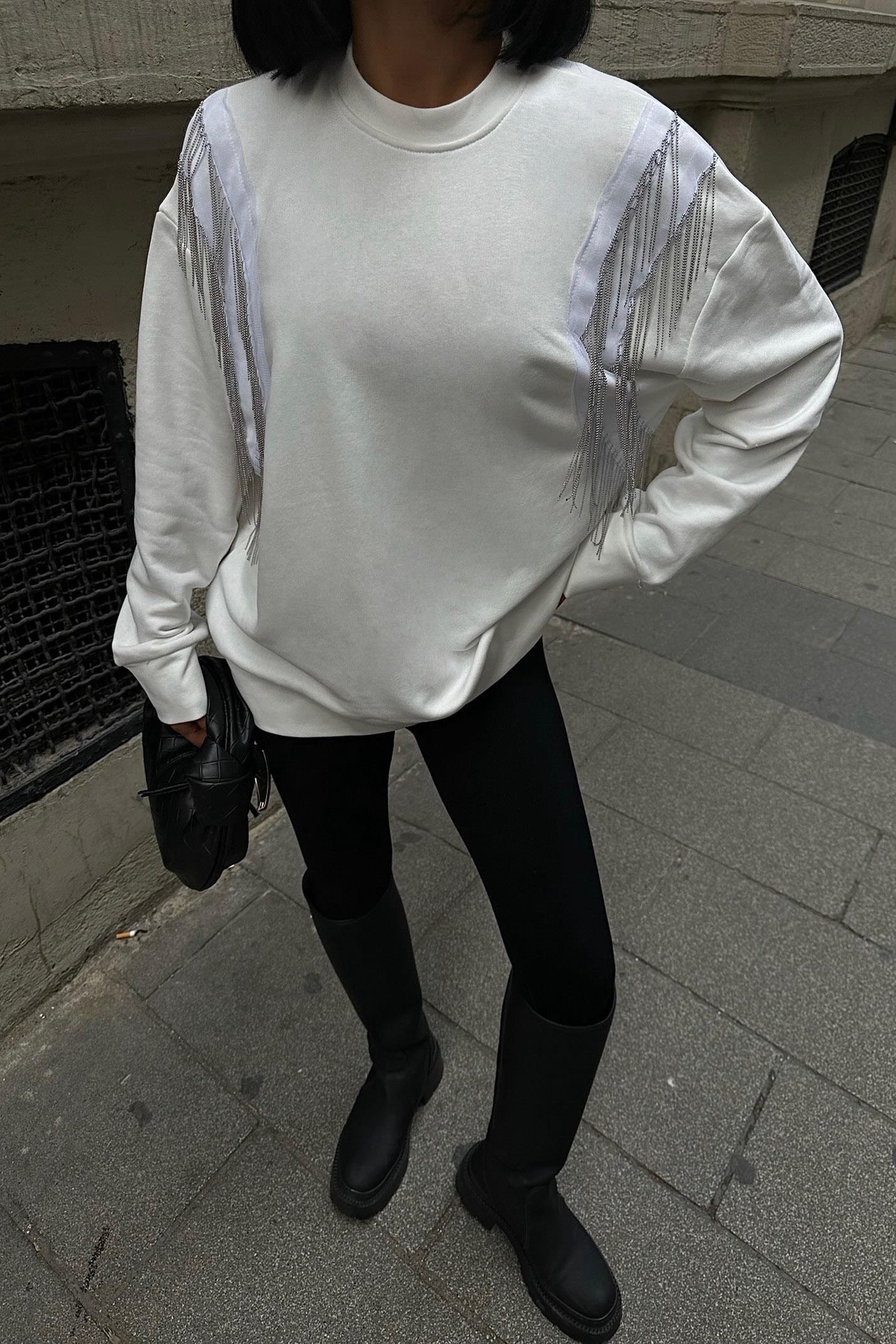 S5K8048Angelina Metalize Sarkaçlı Sweatshirt 8048 -08