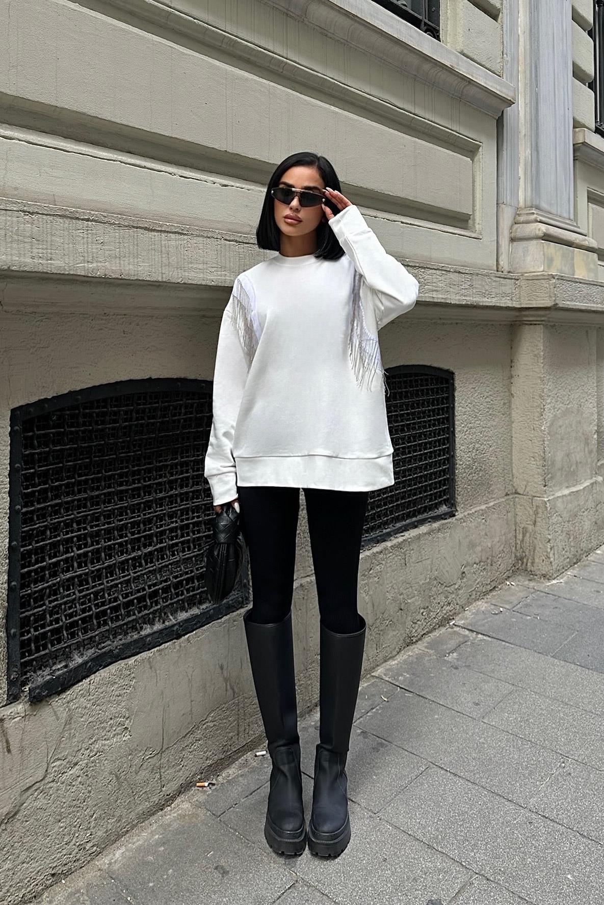 S5K8048Angelina Metalize Sarkaçlı Sweatshirt 8048 -08