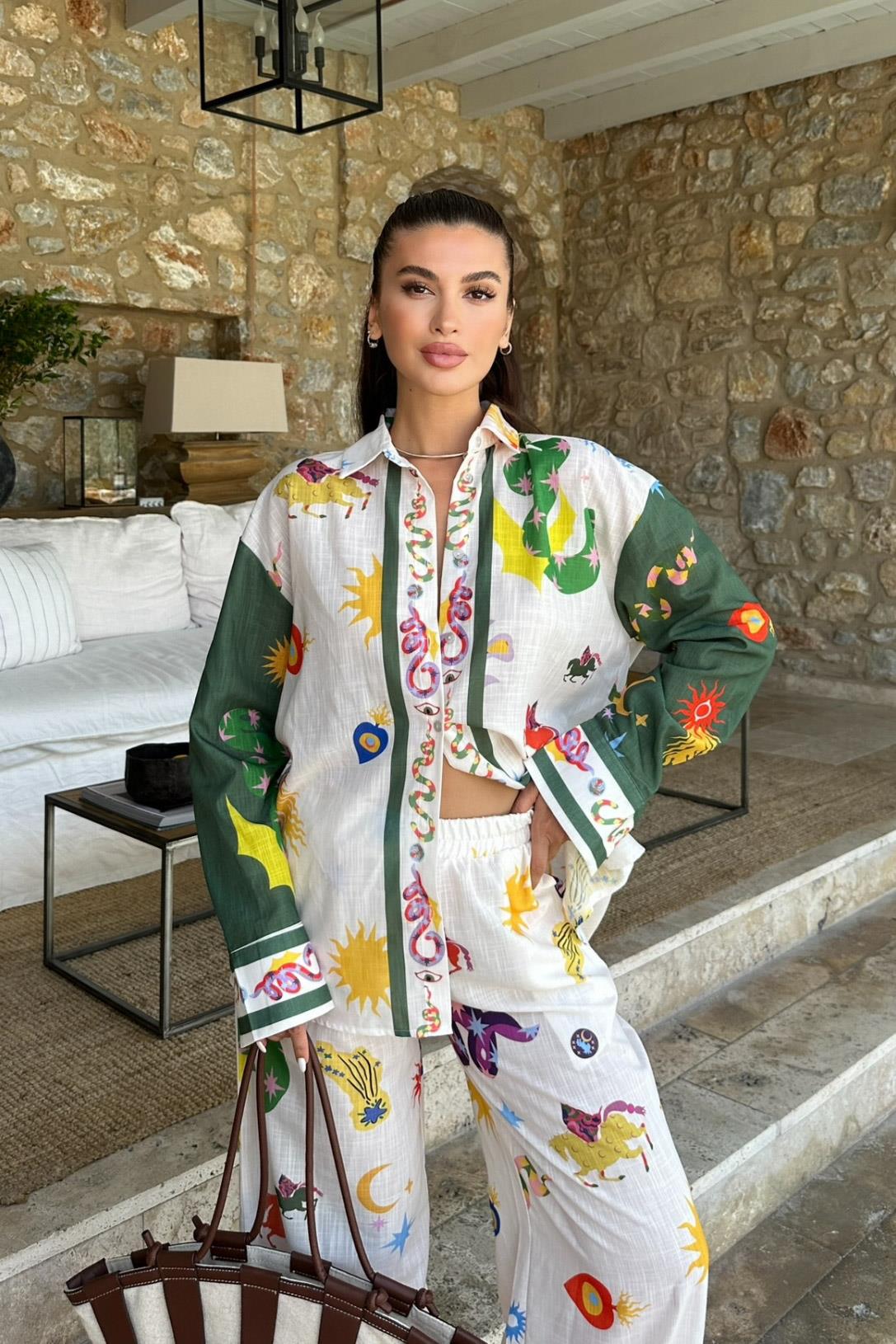 S4Y9869Antonia Desenli Keten Takım 9869