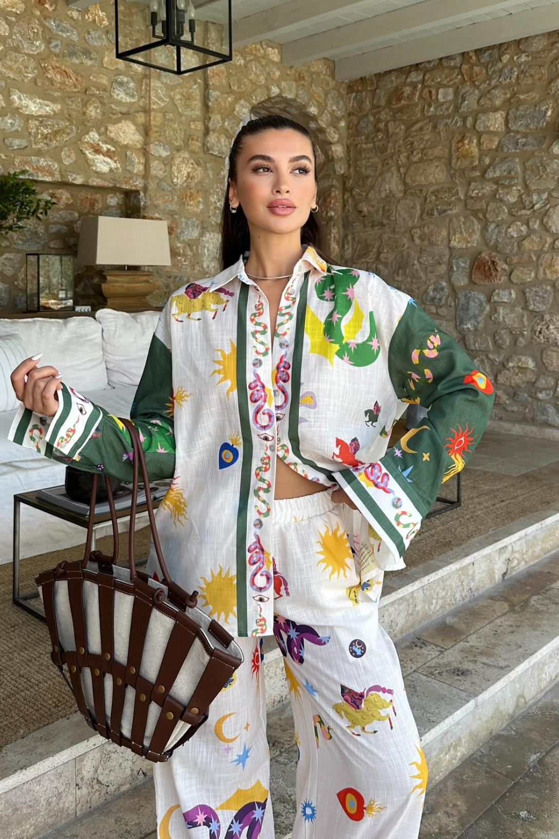 S4Y9869Antonia Desenli Keten Takım 9869
