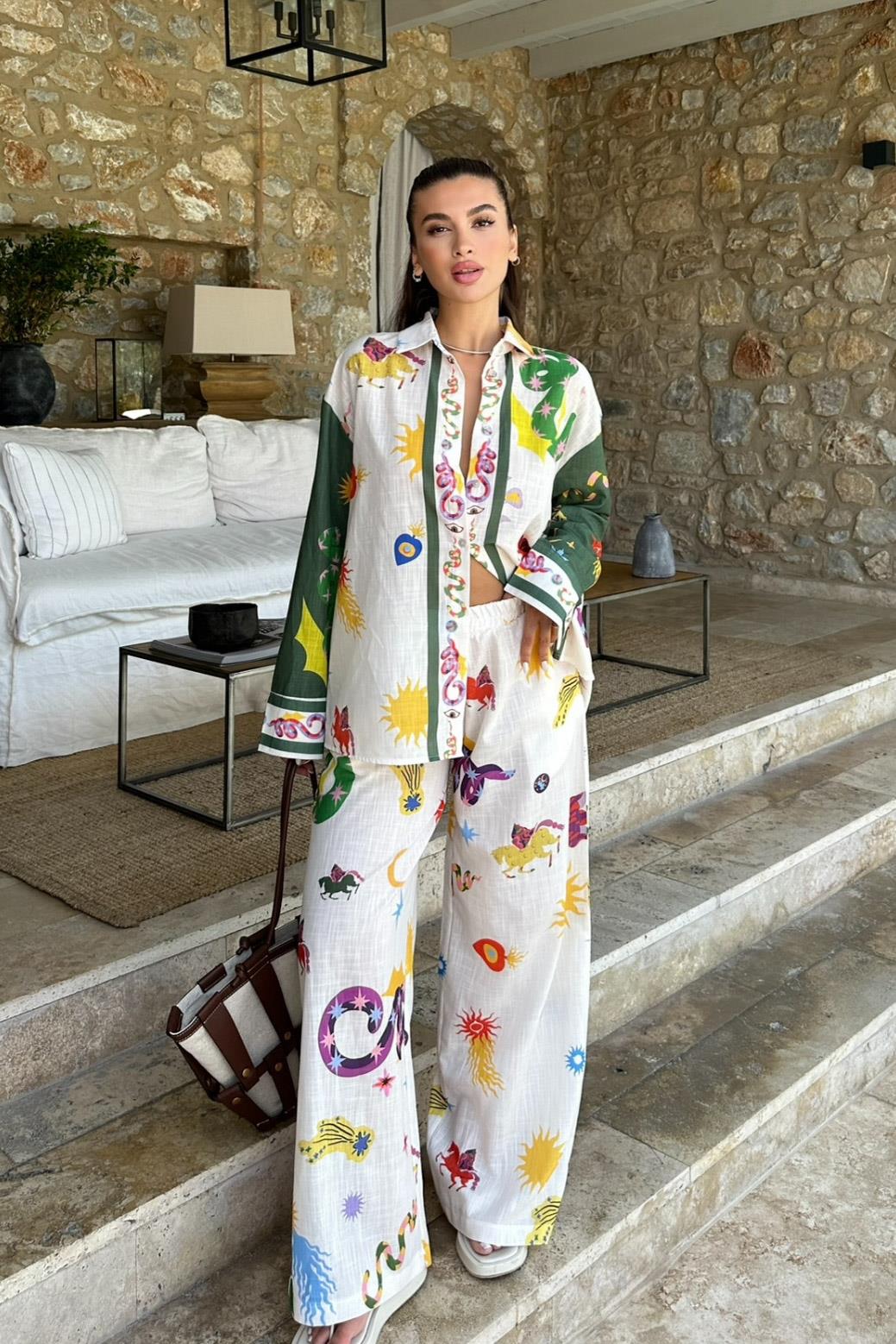 S4Y9869Antonia Desenli Keten Takım 9869