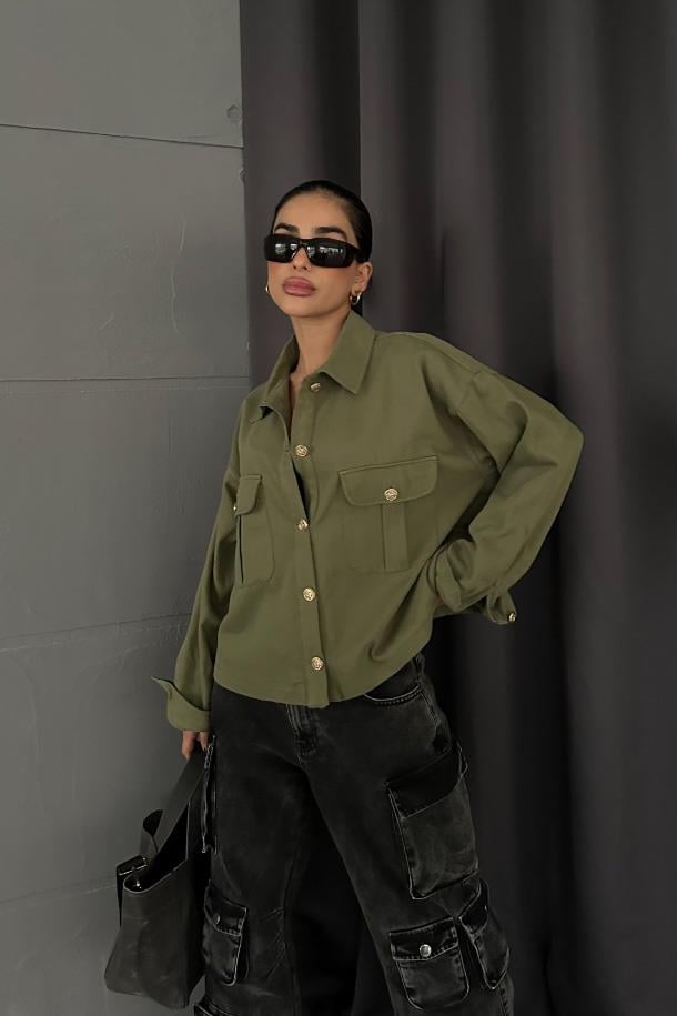 S4K6063Anya Oversize Gabardin Ceket 6063-8