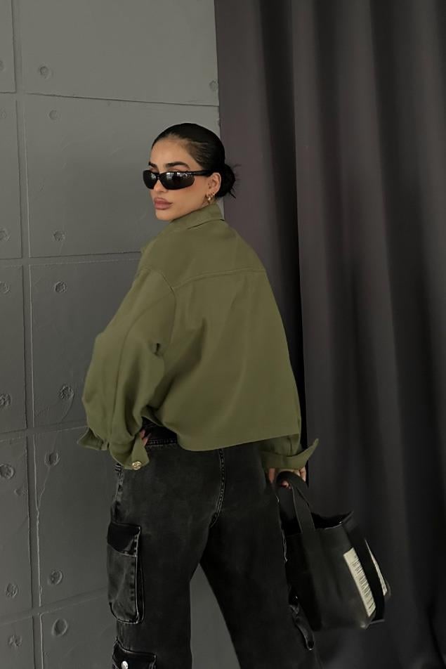 S4K6063Anya Oversize Gabardin Ceket 6063-8