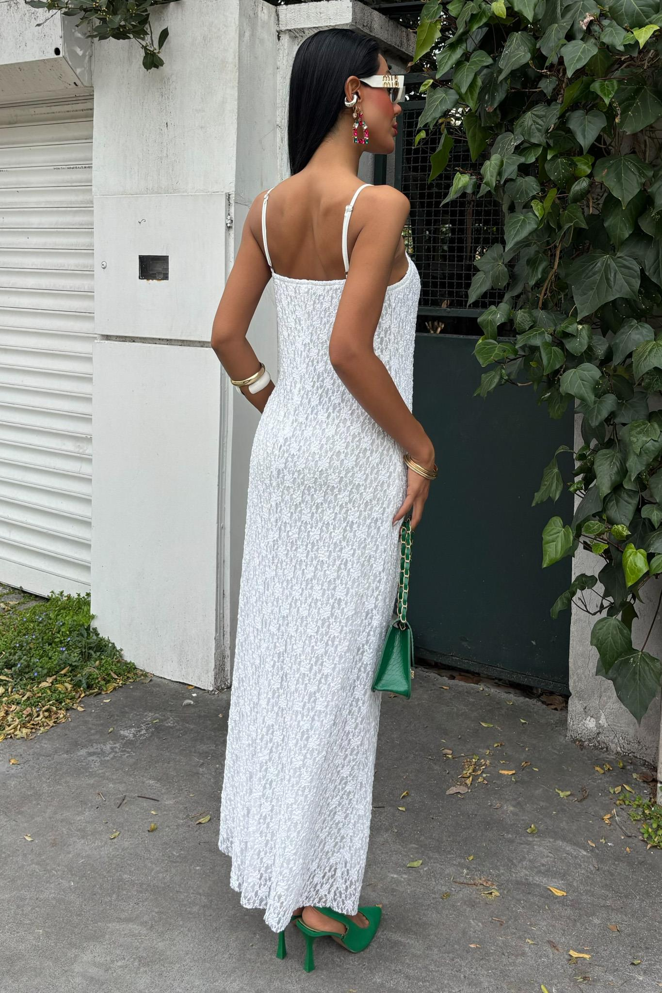 S5Y2879Askıları Ayarlanabilir Örme Dantel Elbise 2879