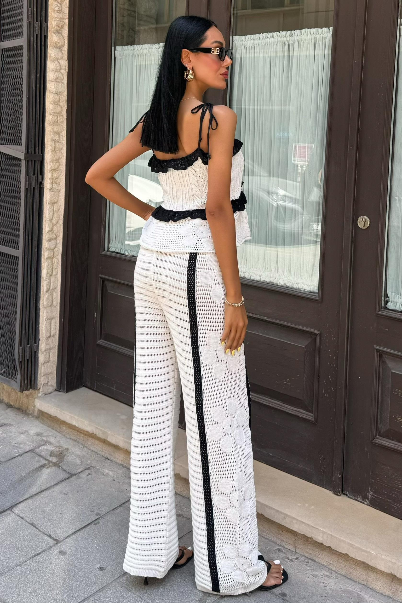 S5Y10114Suspender Blouse Trousers Knitwear Set 10114