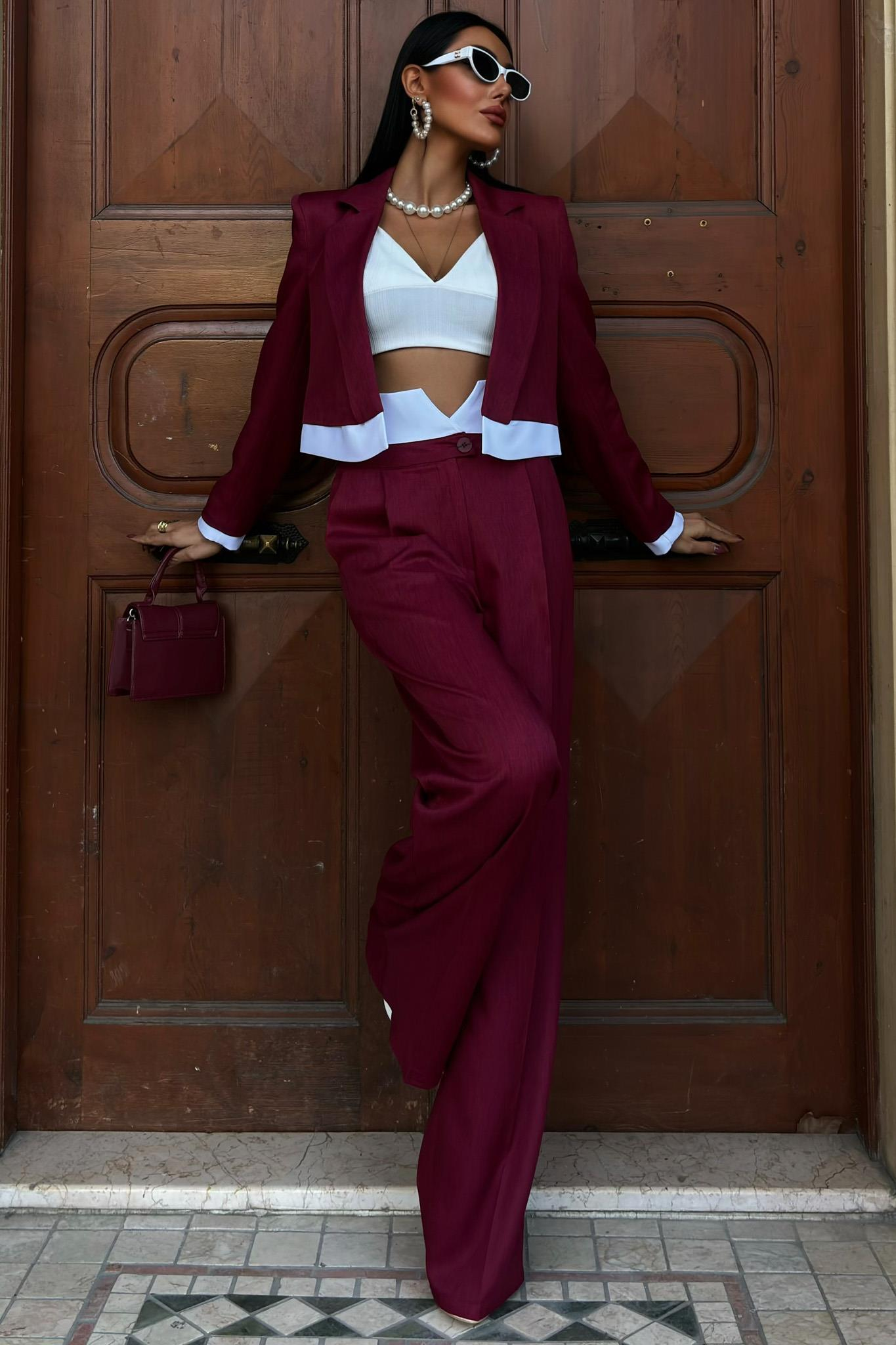 S5Y10106Audrey Crop Ceket Takım 10106