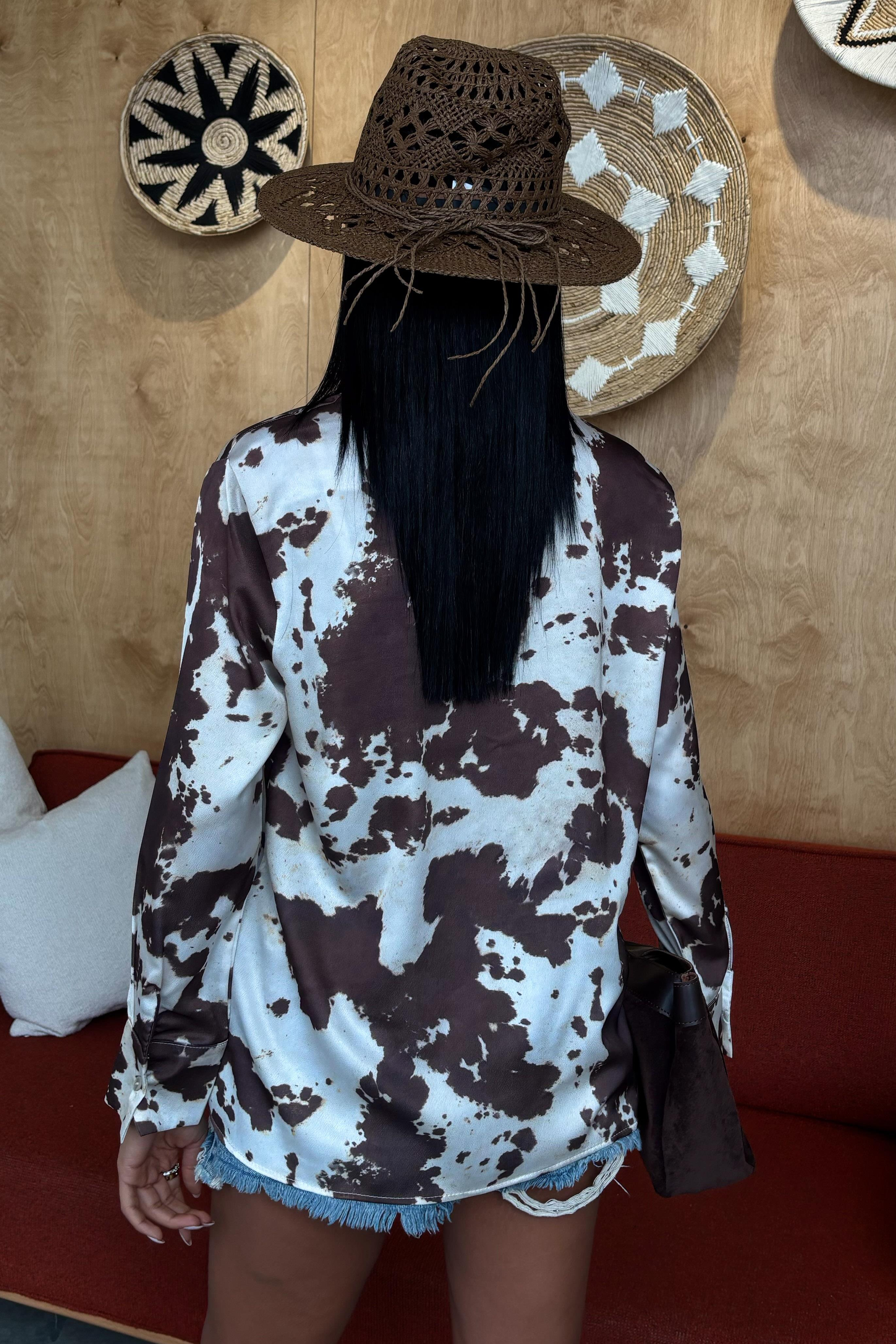 S5Y3467Batik Desenli Chanel Saten Gömlek 3467