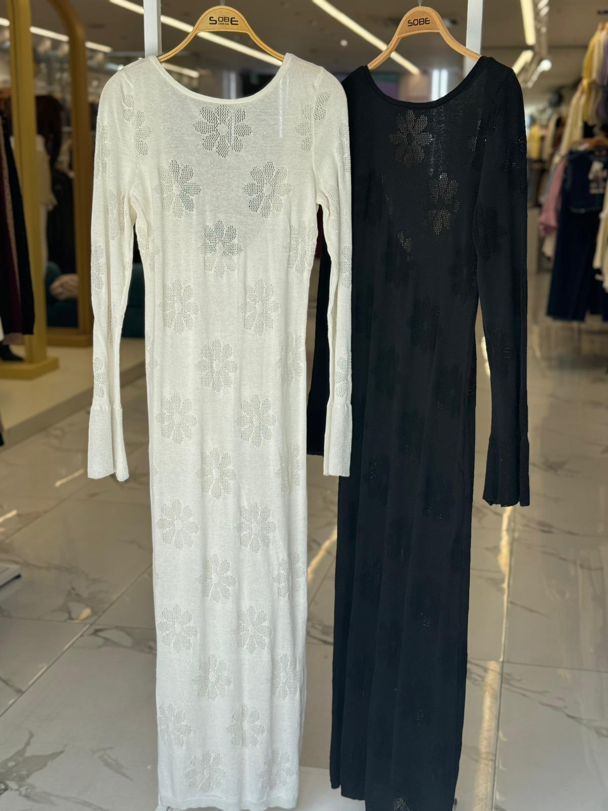 S5K2793Belen Çiçek Desenli Maxi Boy Elbise 2793