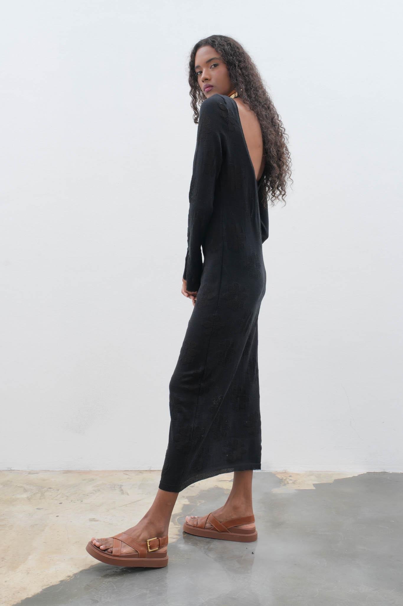 S5K2793Belen Çiçek Desenli Maxi Boy Elbise 2793