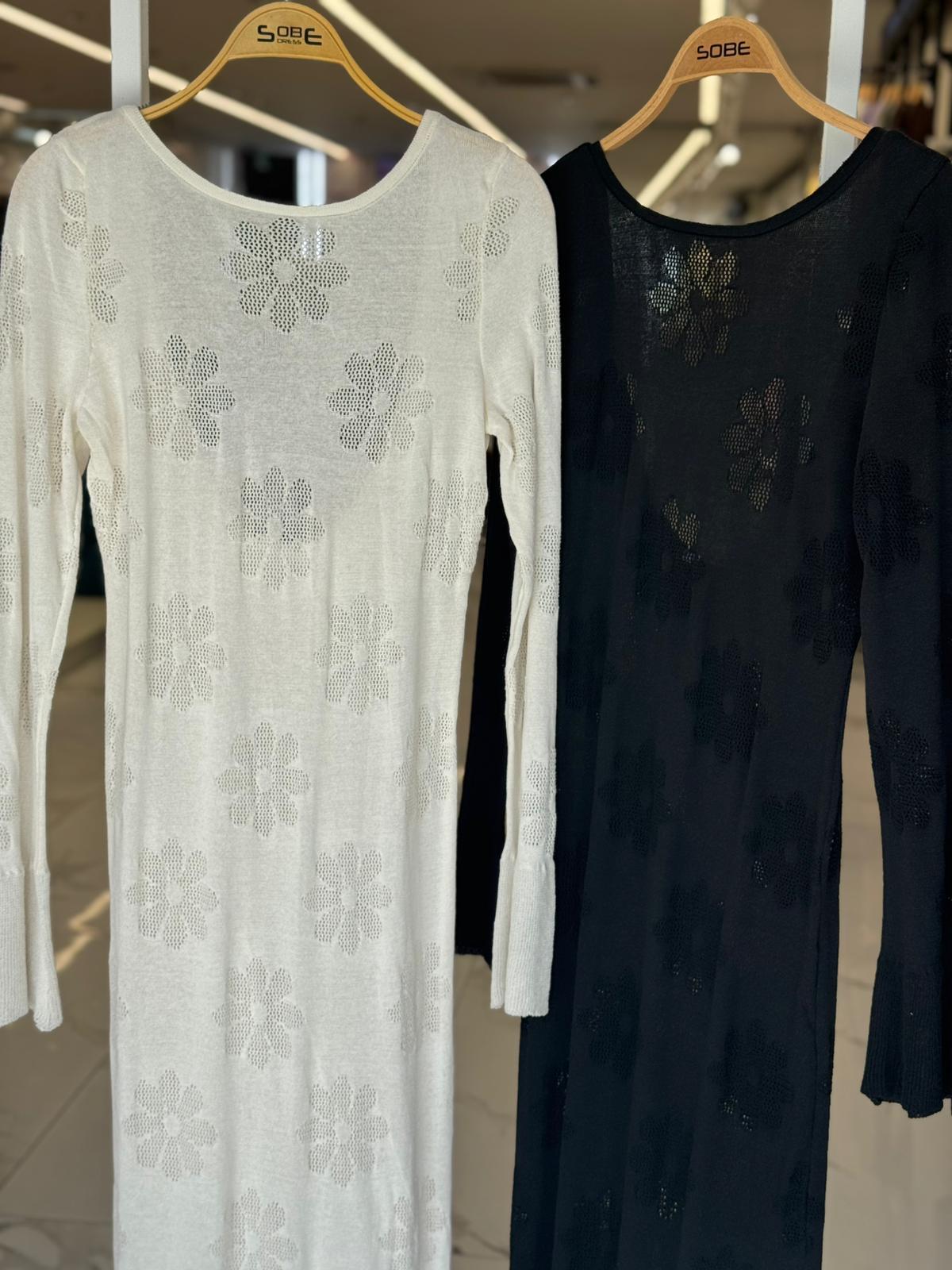 S5K2793Belen Çiçek Desenli Maxi Boy Elbise 2793