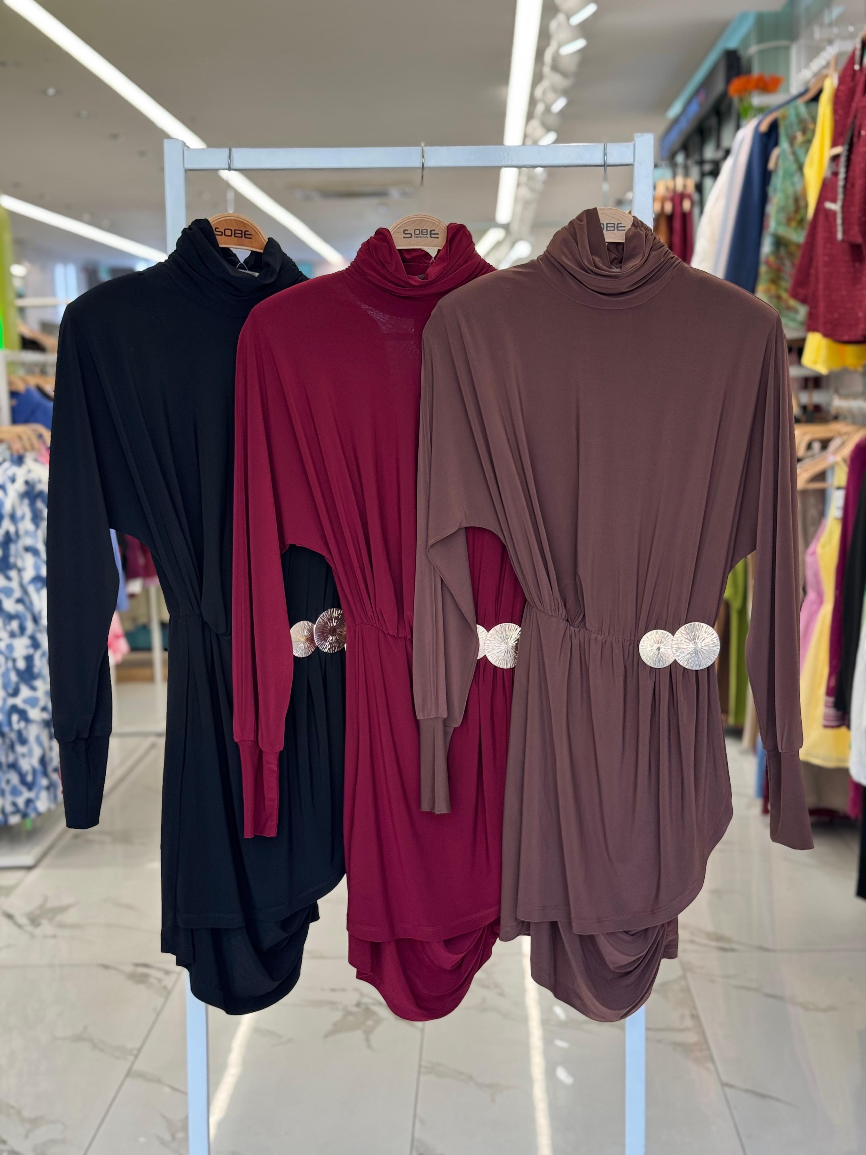 S6K2910Robe Sandy avec détail accessoire à la taille 2910