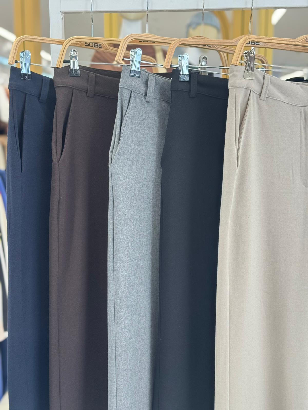 S6K0086Beli Kemer Detaylı Kumaş Pantolon 0086