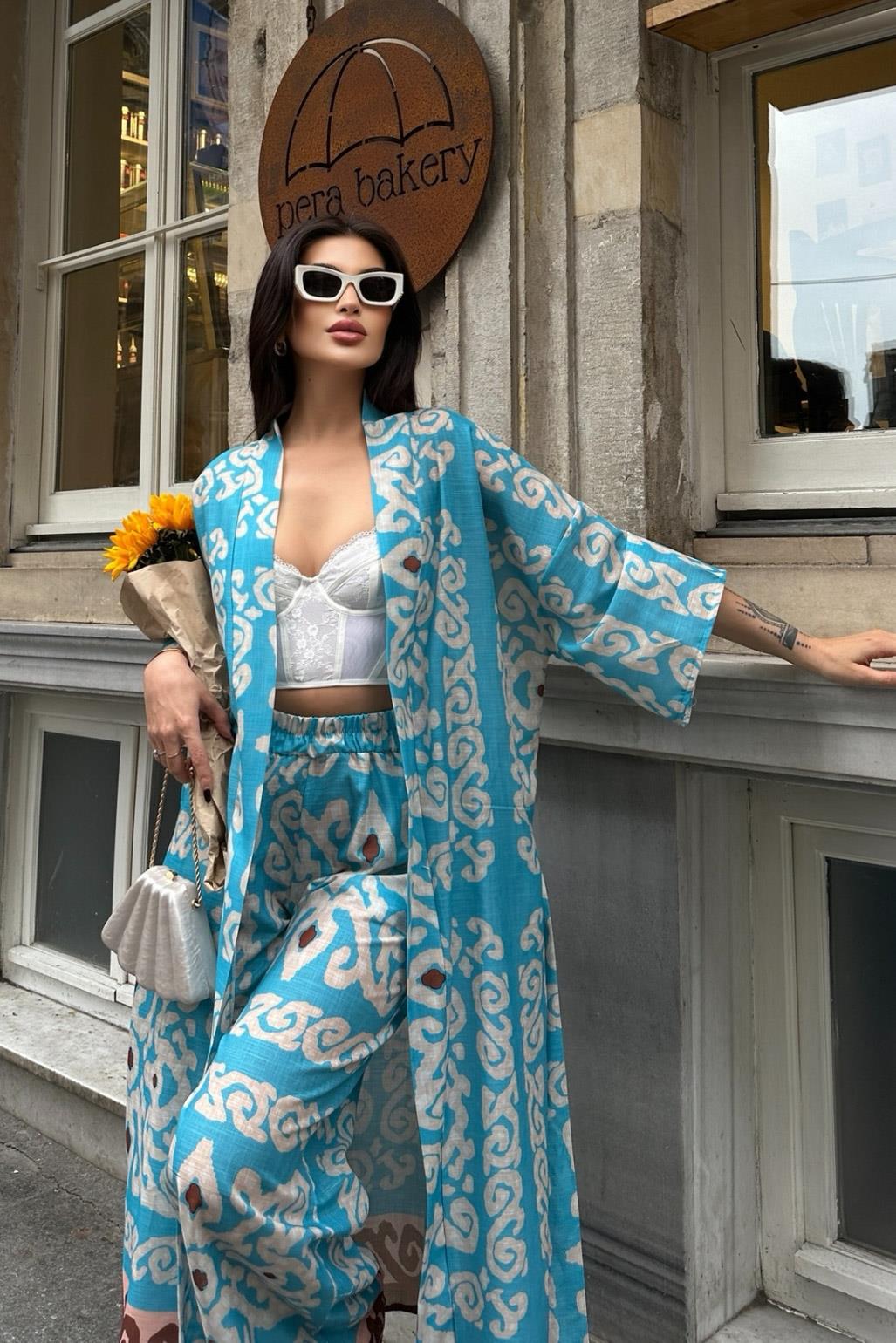 S4Y9714Berry Su Yollu Saten Kimono Takım 9714-08