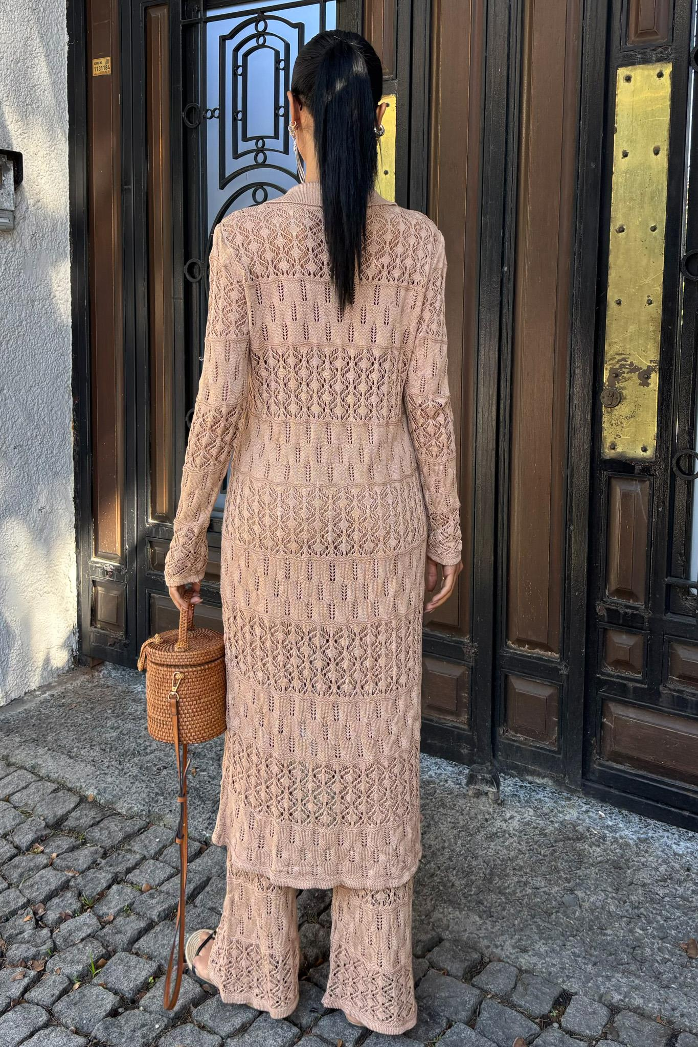 S5K9881Bridget Ajurlu Uzun Hırka Takım 9881