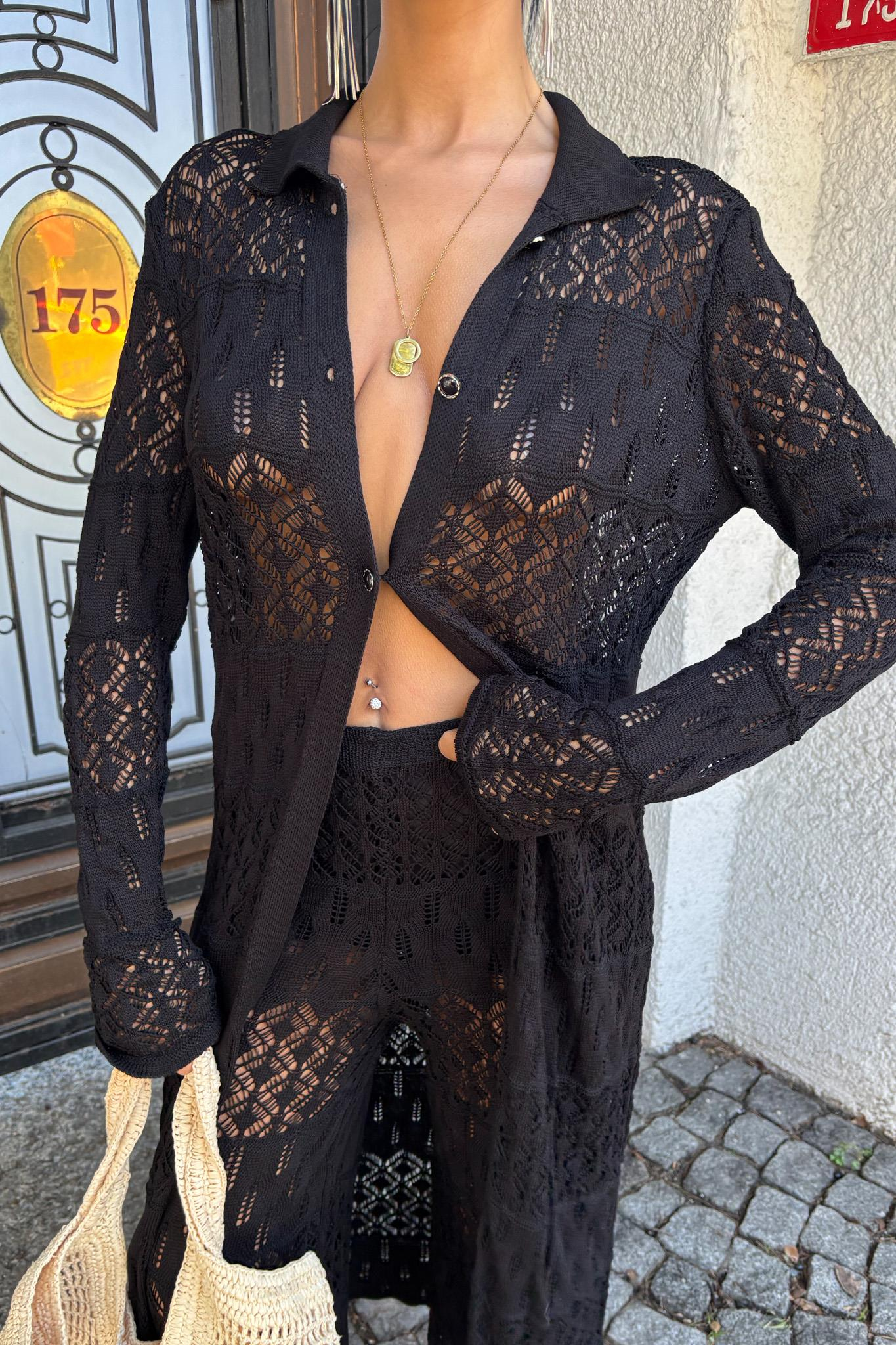 S5K9881Bridget Ajurlu Uzun Hırka Takım 9881
