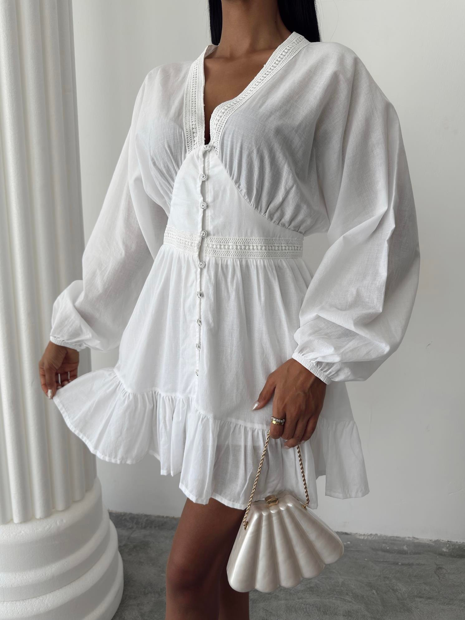 S5Y2897Embroidered Striped Ruffle Skirt Dress 2897