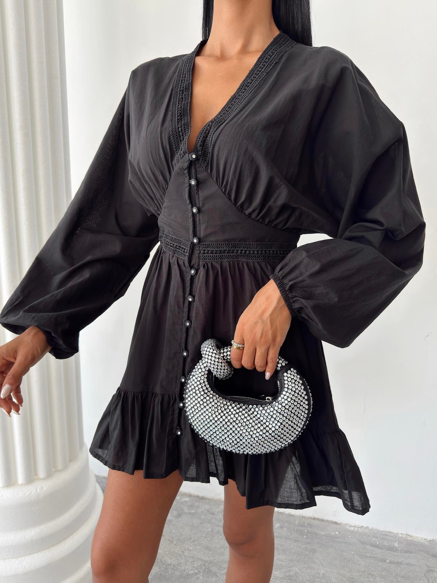 S5Y2897Embroidered Striped Ruffle Skirt Dress 2897