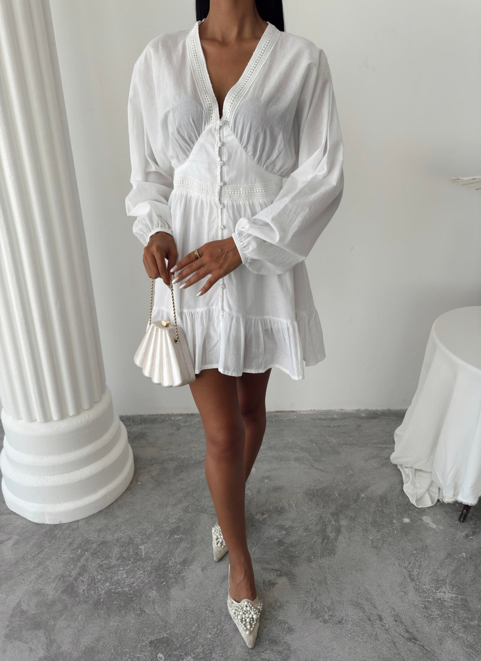 S5Y2897Embroidered Striped Ruffle Skirt Dress 2897