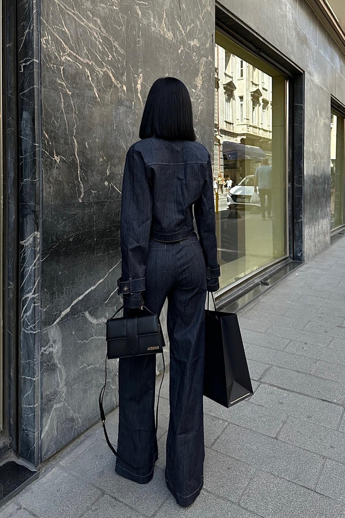 S5K9950Broklyn Denim Palazzo Pantolon Takım 9950