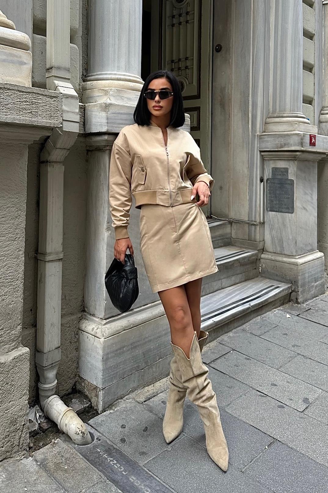 S5K9941Brooke Ribanalı Mini Etek Takım 9941
