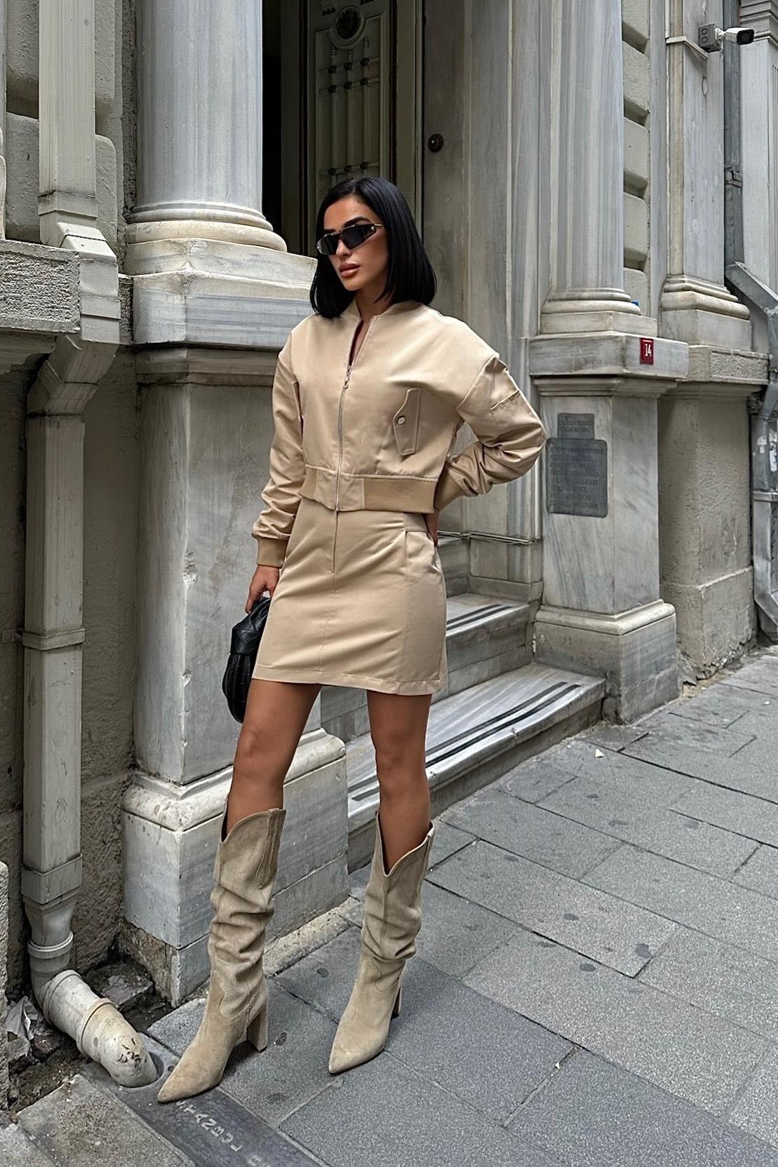 S5K9941Brooke Ribanalı Mini Etek Takım 9941