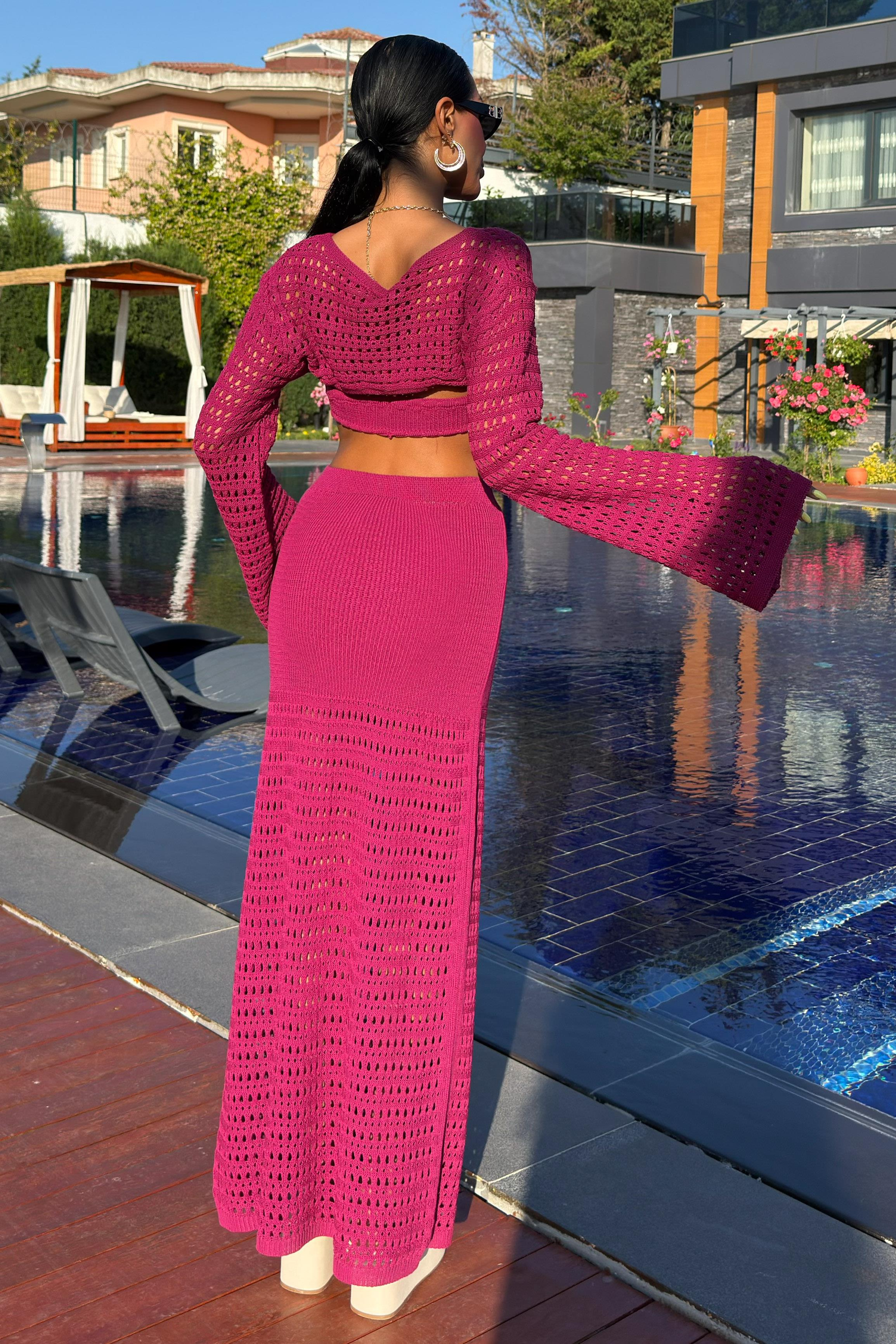 S5Y10087Bustier and Bolero Openwork Three Piece Suit 10087