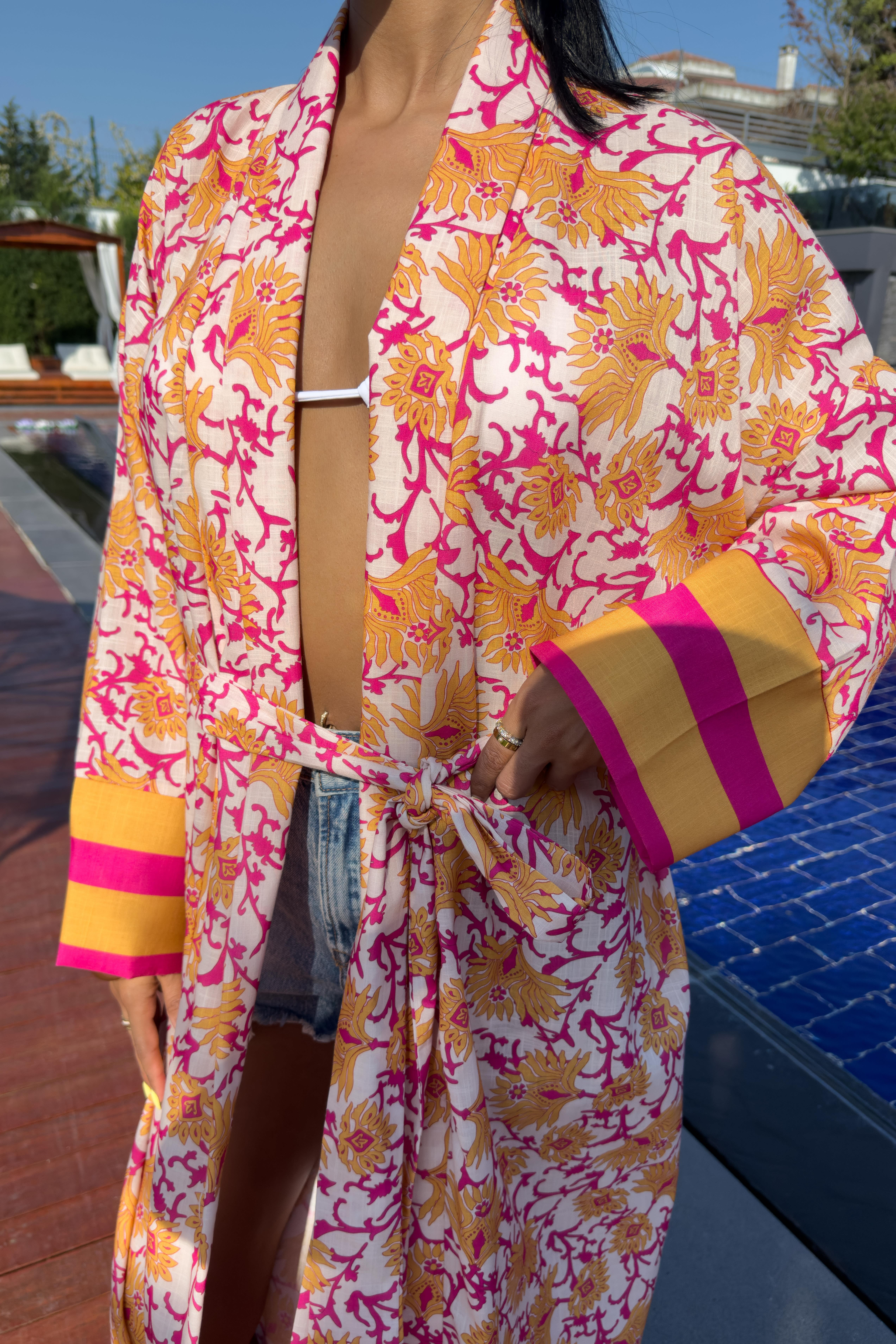 S4Y5157Camilla Linen Kimono 5157-08