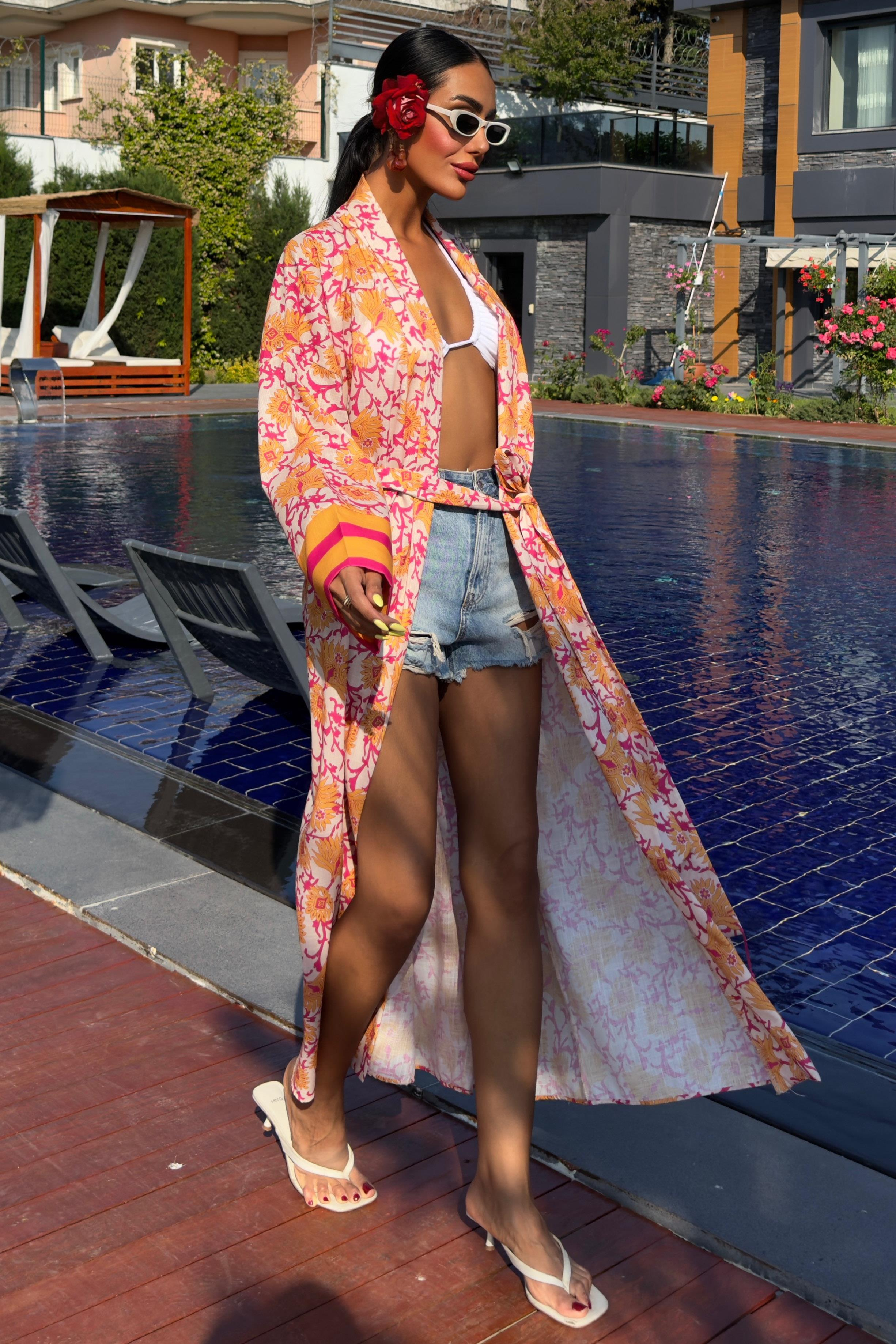 S4Y5157Camilla Linen Kimono 5157-08