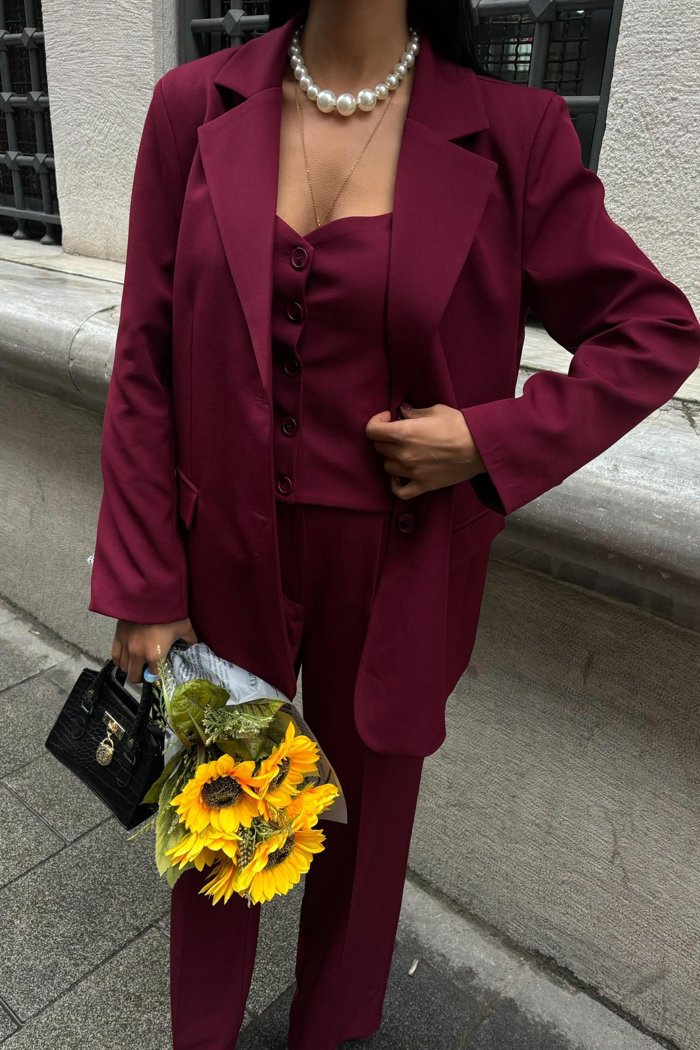 S5K9891Cherries Büstiyerli Üçlü Takım 9891