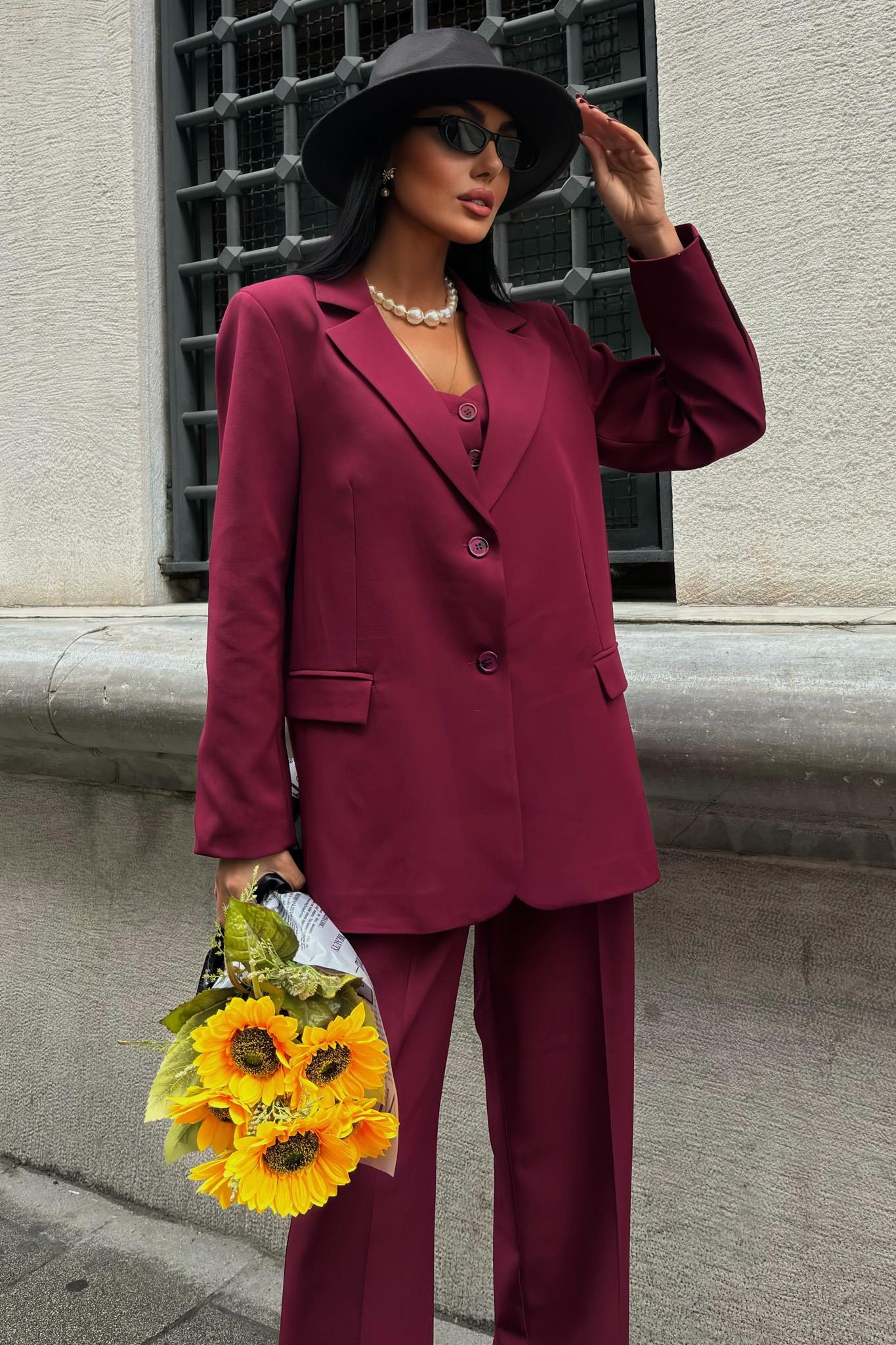 S5K9891Cherries Büstiyerli Üçlü Takım 9891