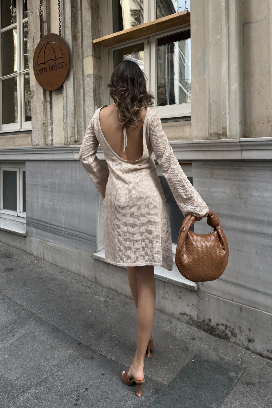 S4Y2760Chloe Ajurlu Sırt Dekolte Elbise 2760