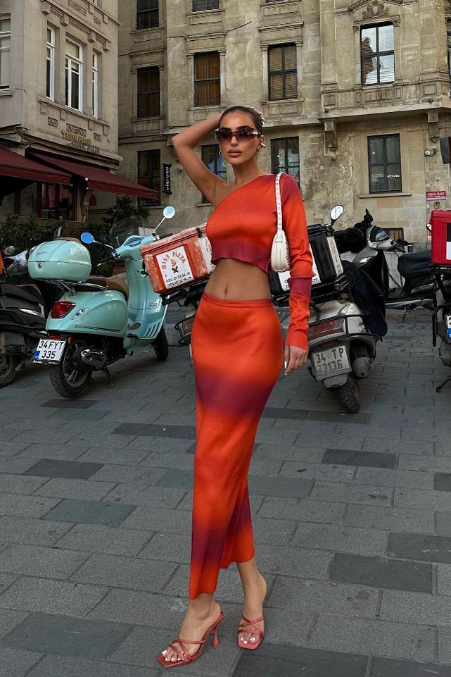 S4K9687Columbus Tek Kol Crop Takım 9687