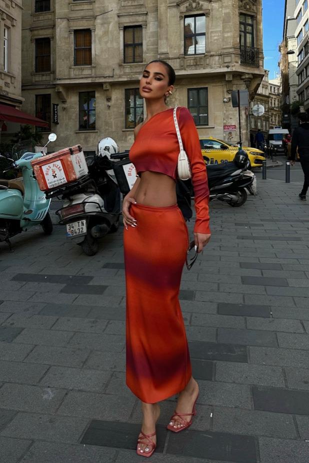 S4K9687Columbus Tek Kol Crop Takım 9687