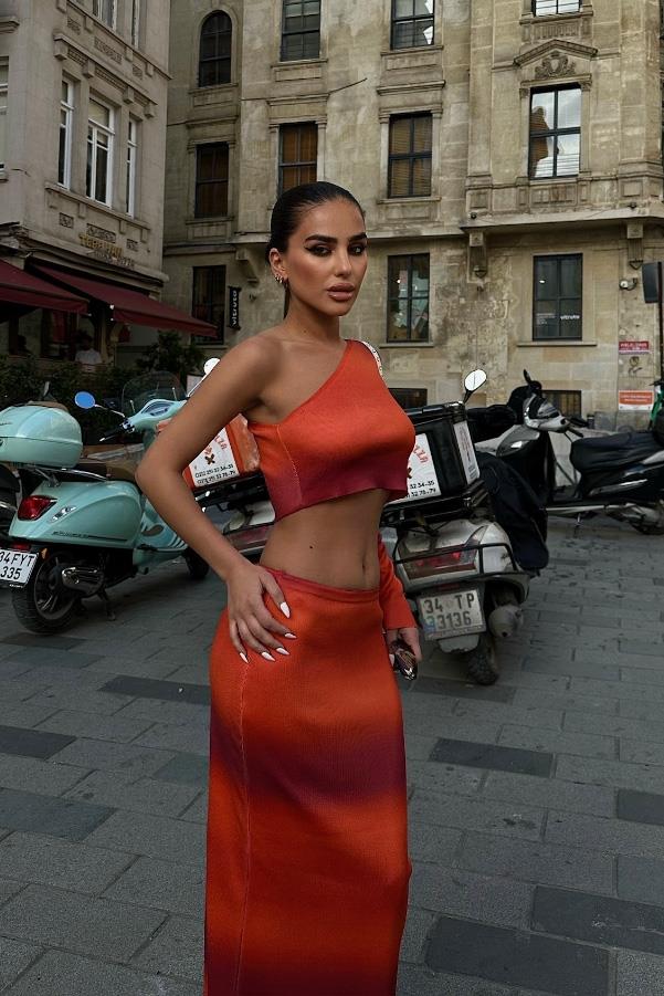 S4K9687Columbus Tek Kol Crop Takım 9687