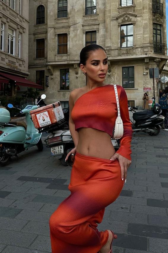 S4K9687Columbus Tek Kol Crop Takım 9687