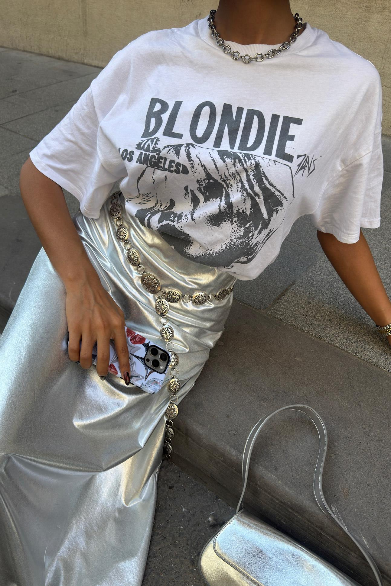 S5K4042Daily Silver Lacquer Skirt 4042