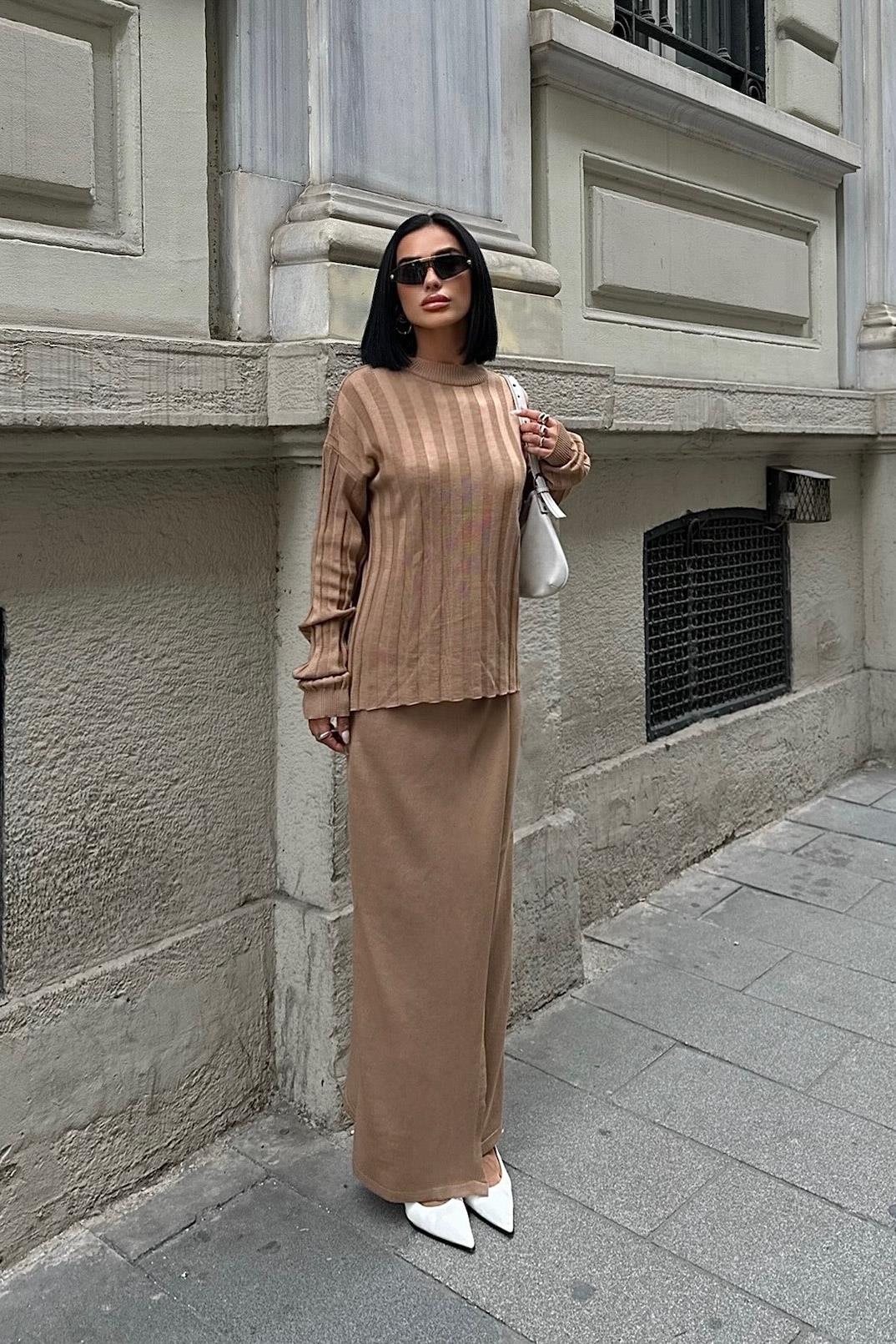 S5K9969Darcy Etek Bluz Triko Takım 9969