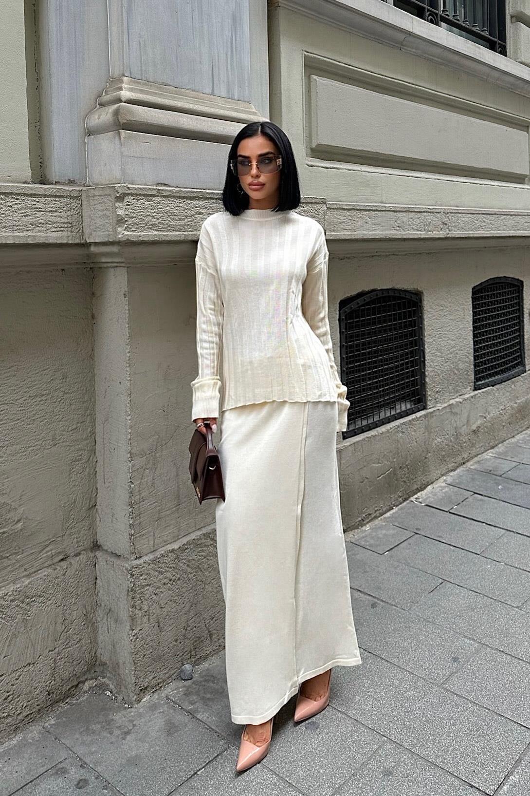 S5K9969Darcy Etek Bluz Triko Takım 9969