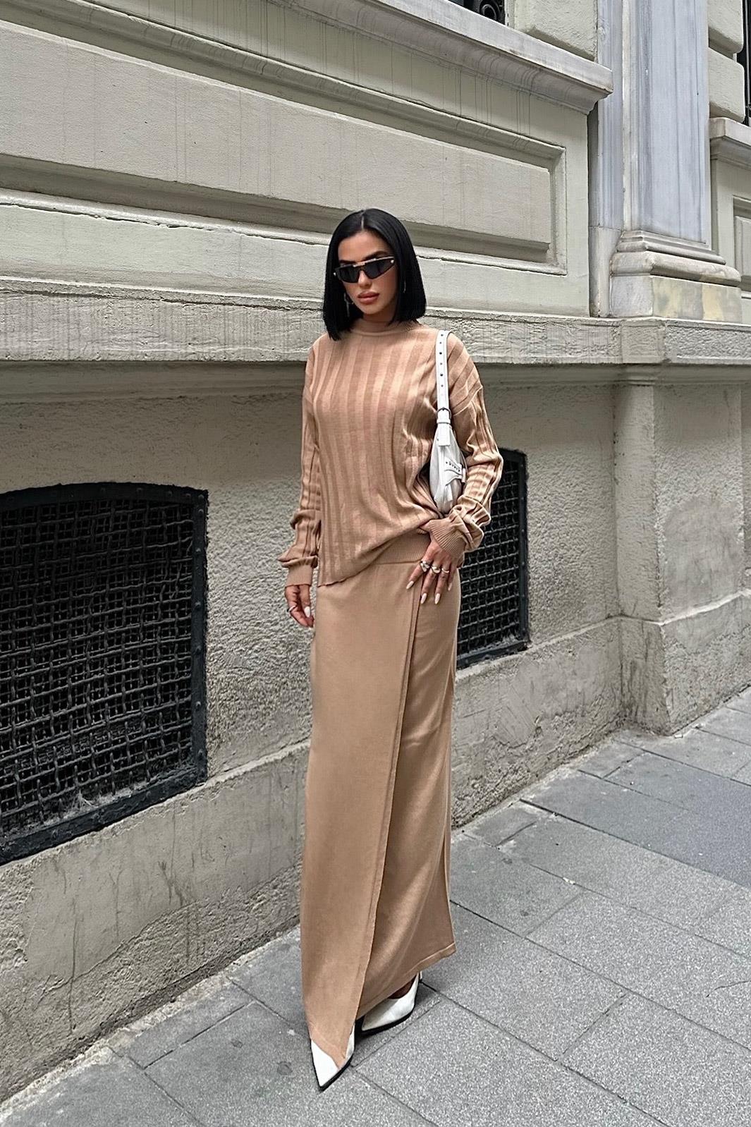 S5K9969Darcy Etek Bluz Triko Takım 9969