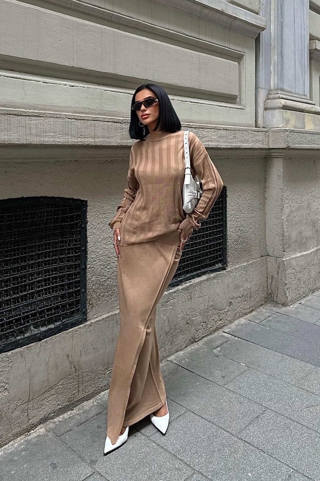 S5K9969Darcy Etek Bluz Triko Takım 9969